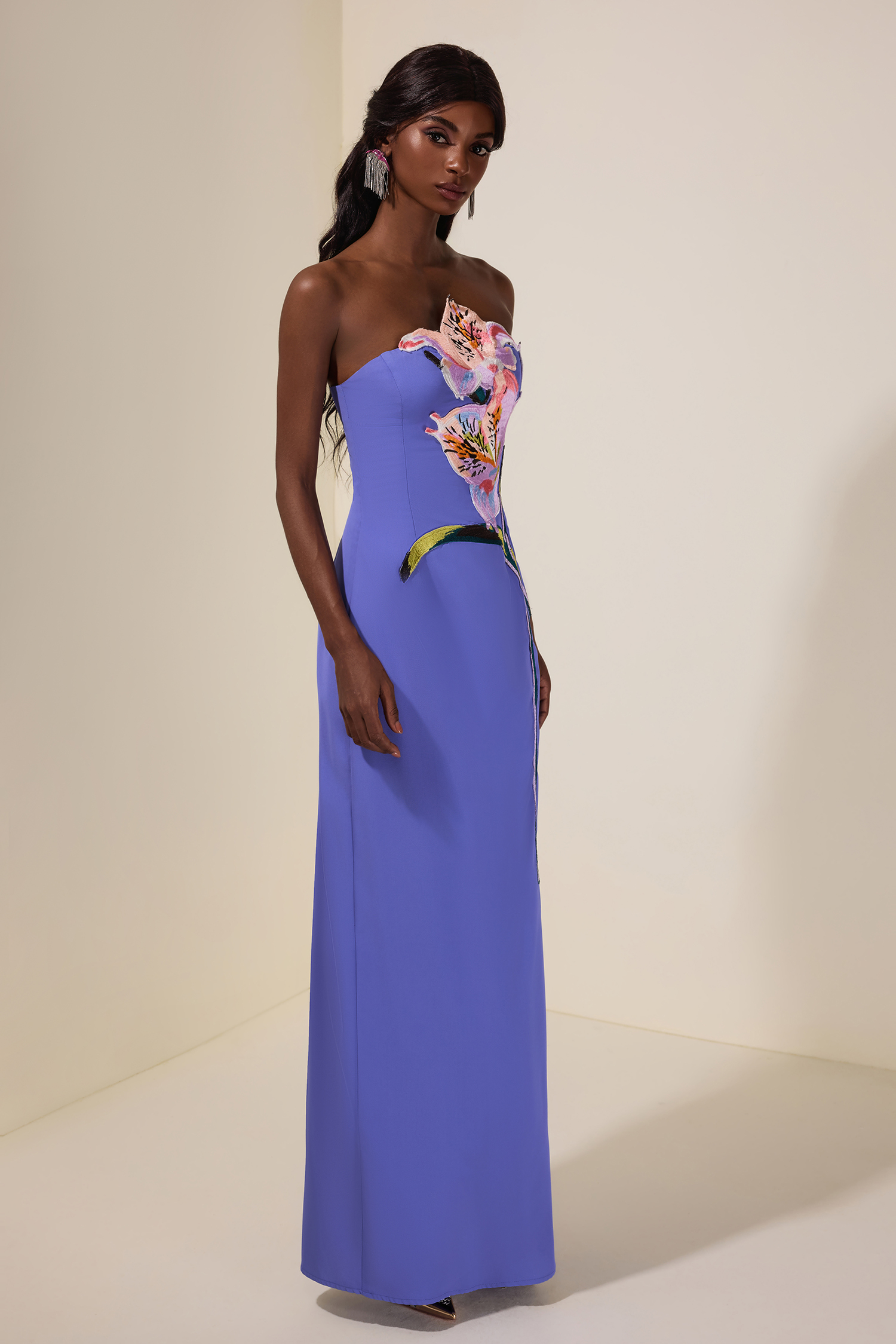 Embroidered Off-Shoulder Midi Dress