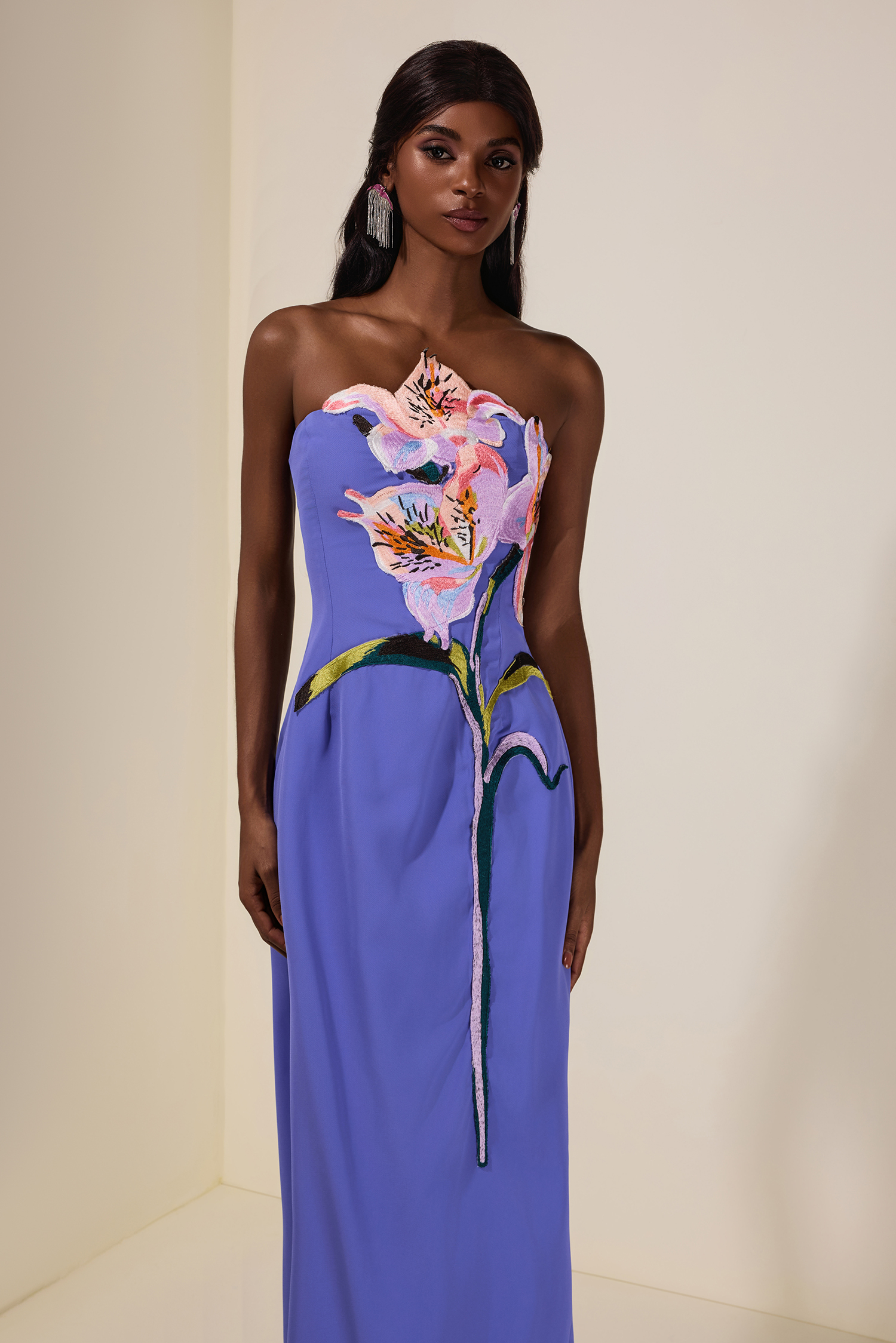 Embroidered Off-Shoulder Midi Dress