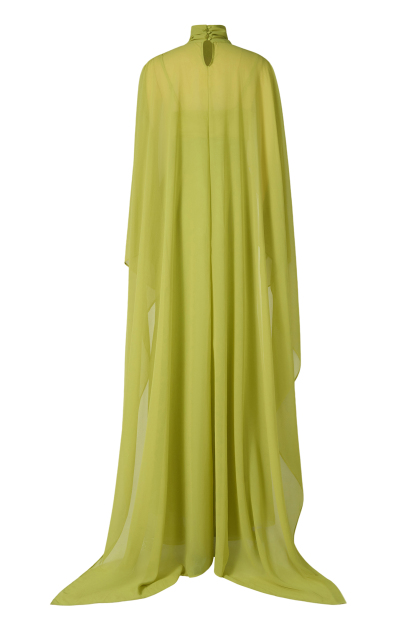 Slip Satin Maxi Dress With Chiffon Cape