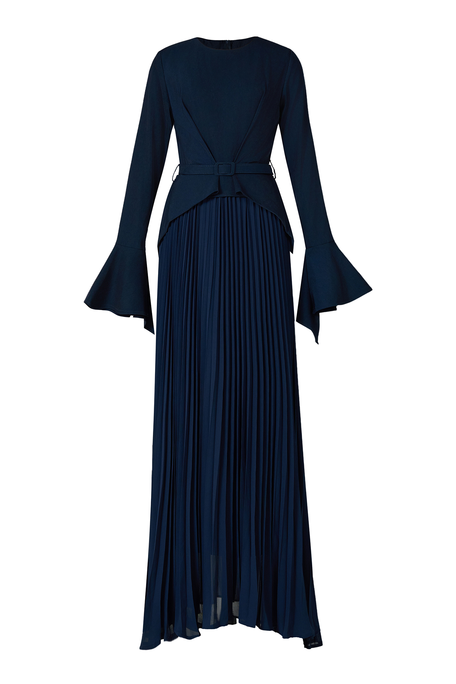 Chiffon Splicing Bell Sleeve Maxi Dress
