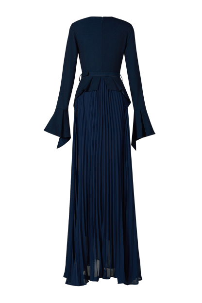 Chiffon Splicing Bell Sleeve Maxi Dress