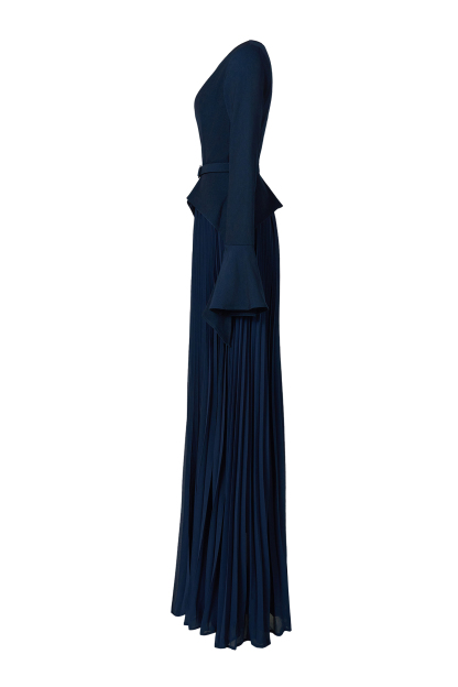 Chiffon Splicing Bell Sleeve Maxi Dress