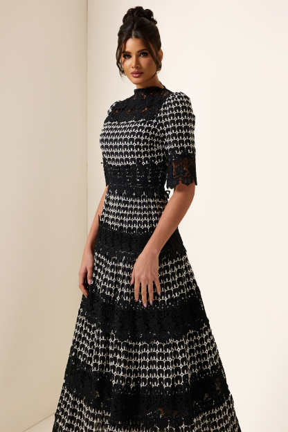 Ulla Lace Embroidery Midi Dress