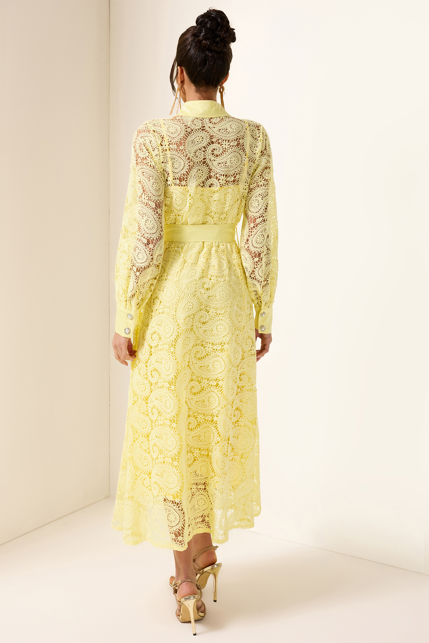 Solid Embroidered Pocket Midi Dress