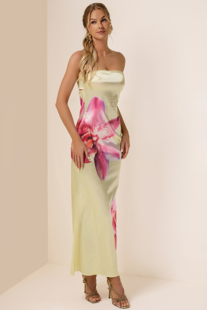 Floral Off Shoulder Backless Maxi Dress