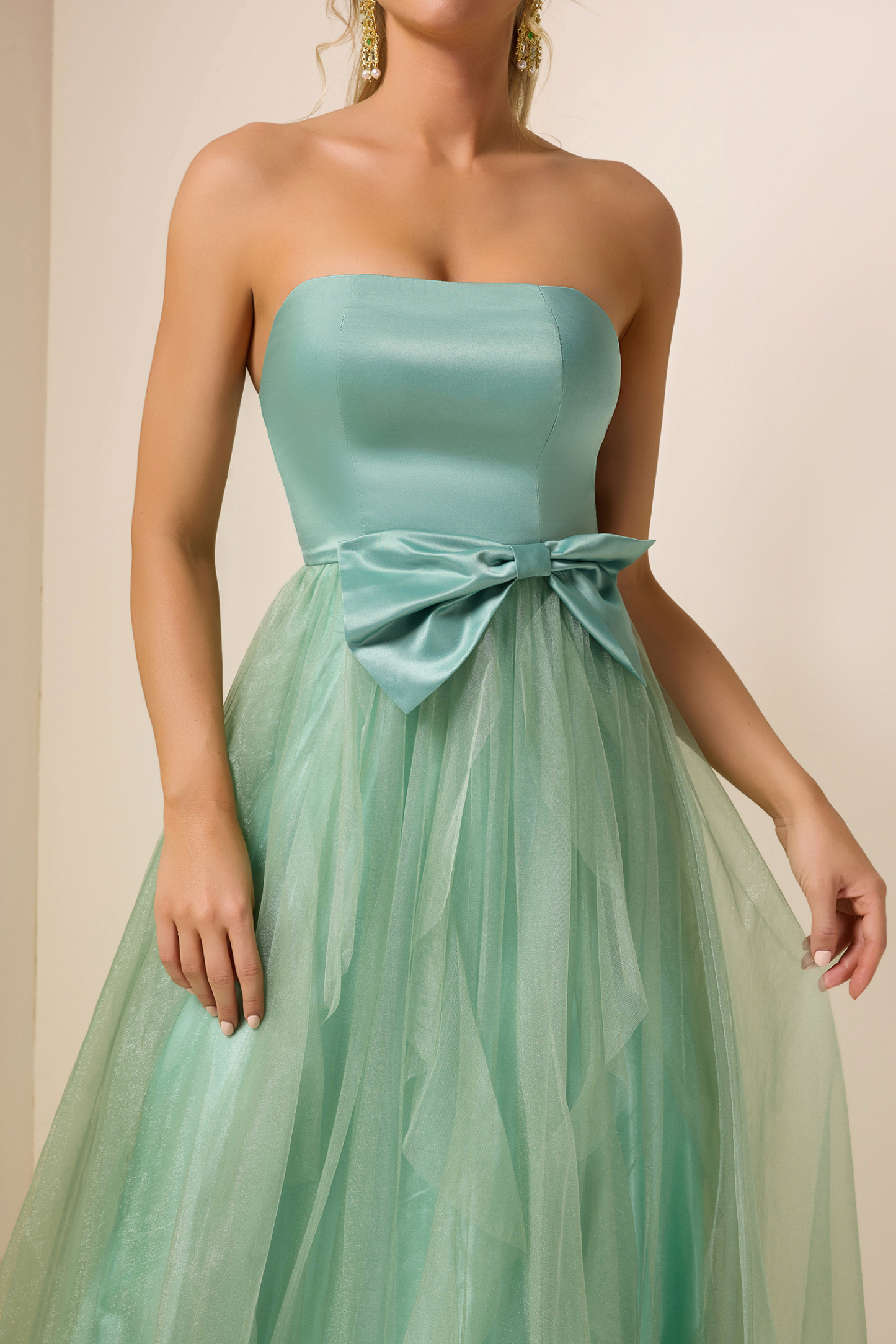 Bow Splicing Off-Shoulder Maxi Dress