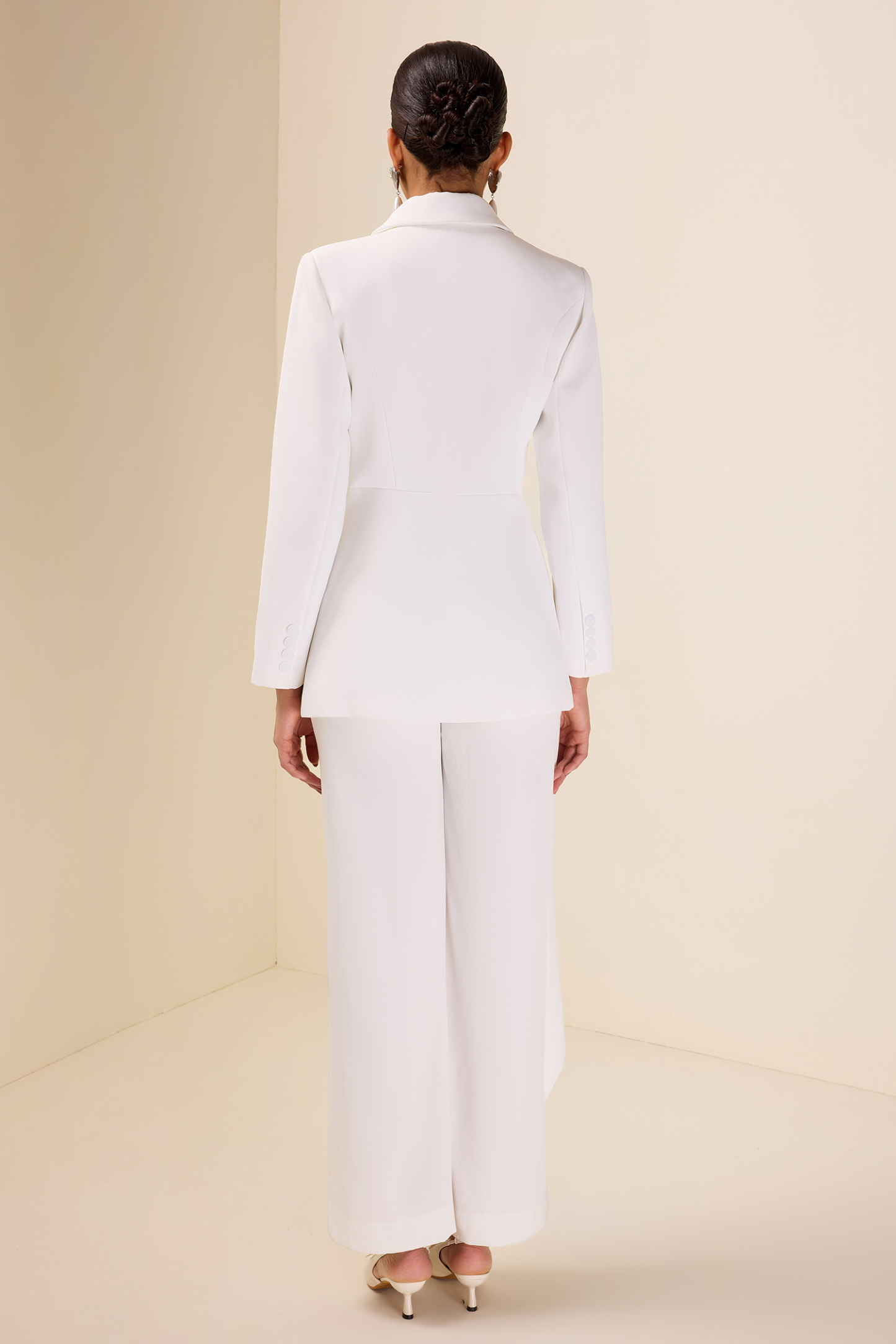 3D Flower Contrast Color Blazer