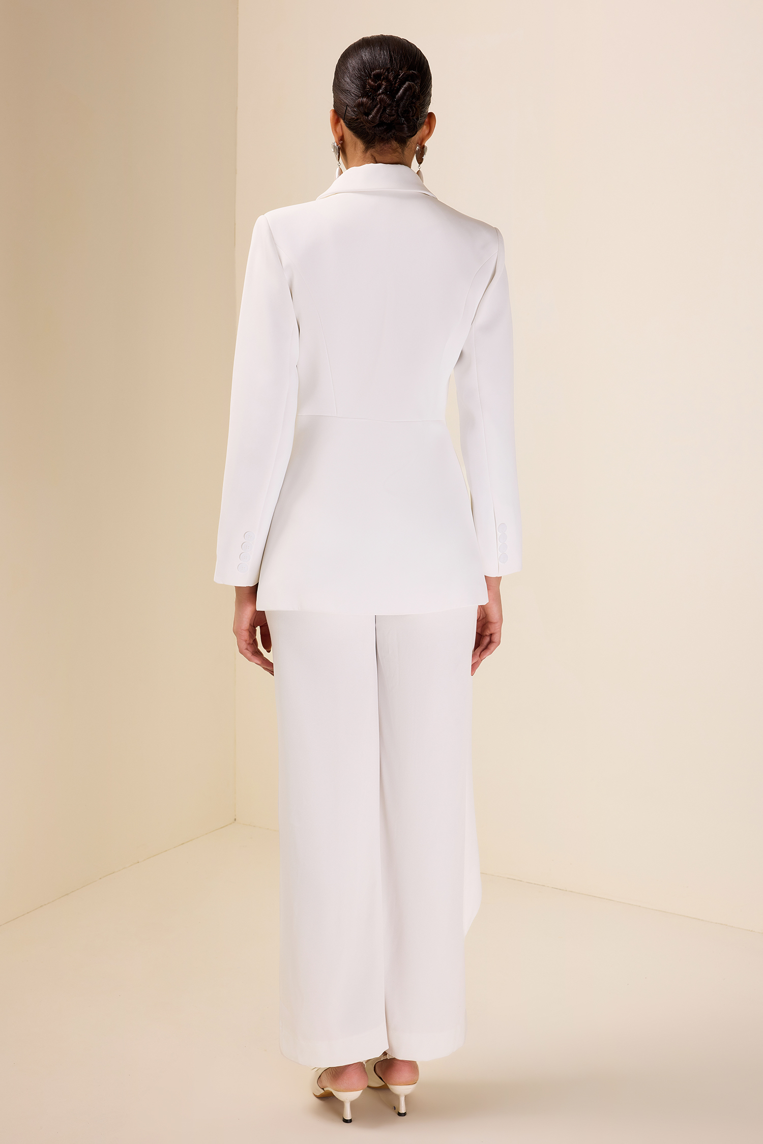 3D Flower Contrast Color Blazer