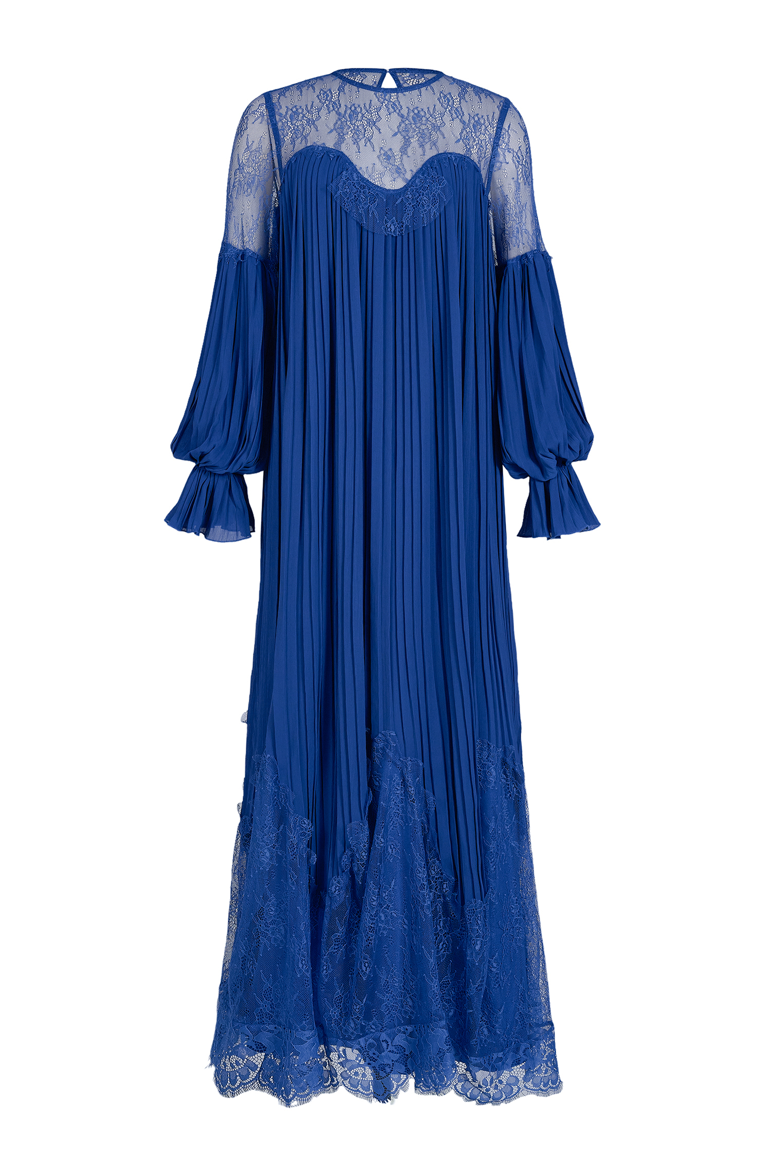 Chiffon Splicing Lace Lantern Sleeve Maxi Dress