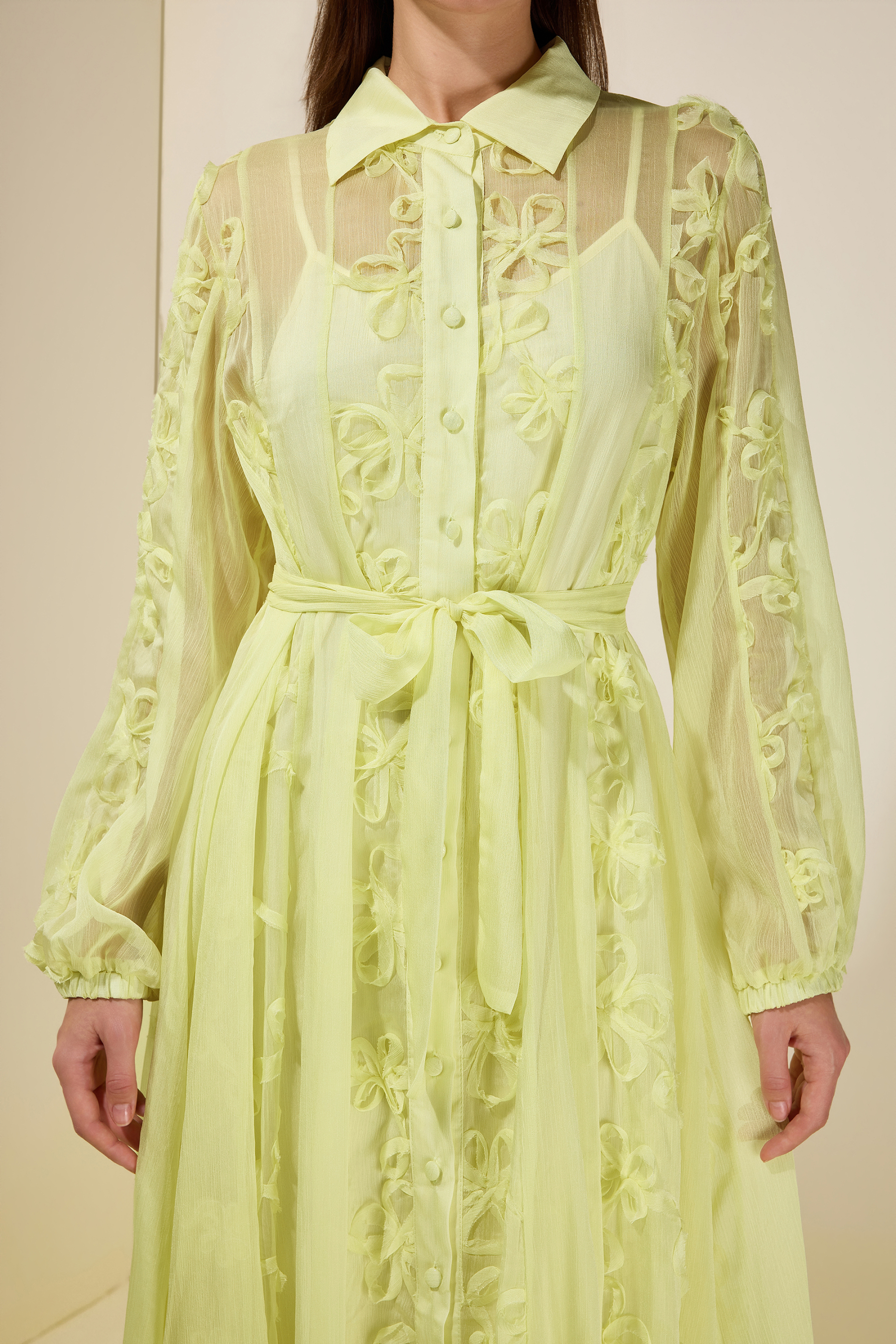 Jacquard Flapped Single-Breasted Midi Dress