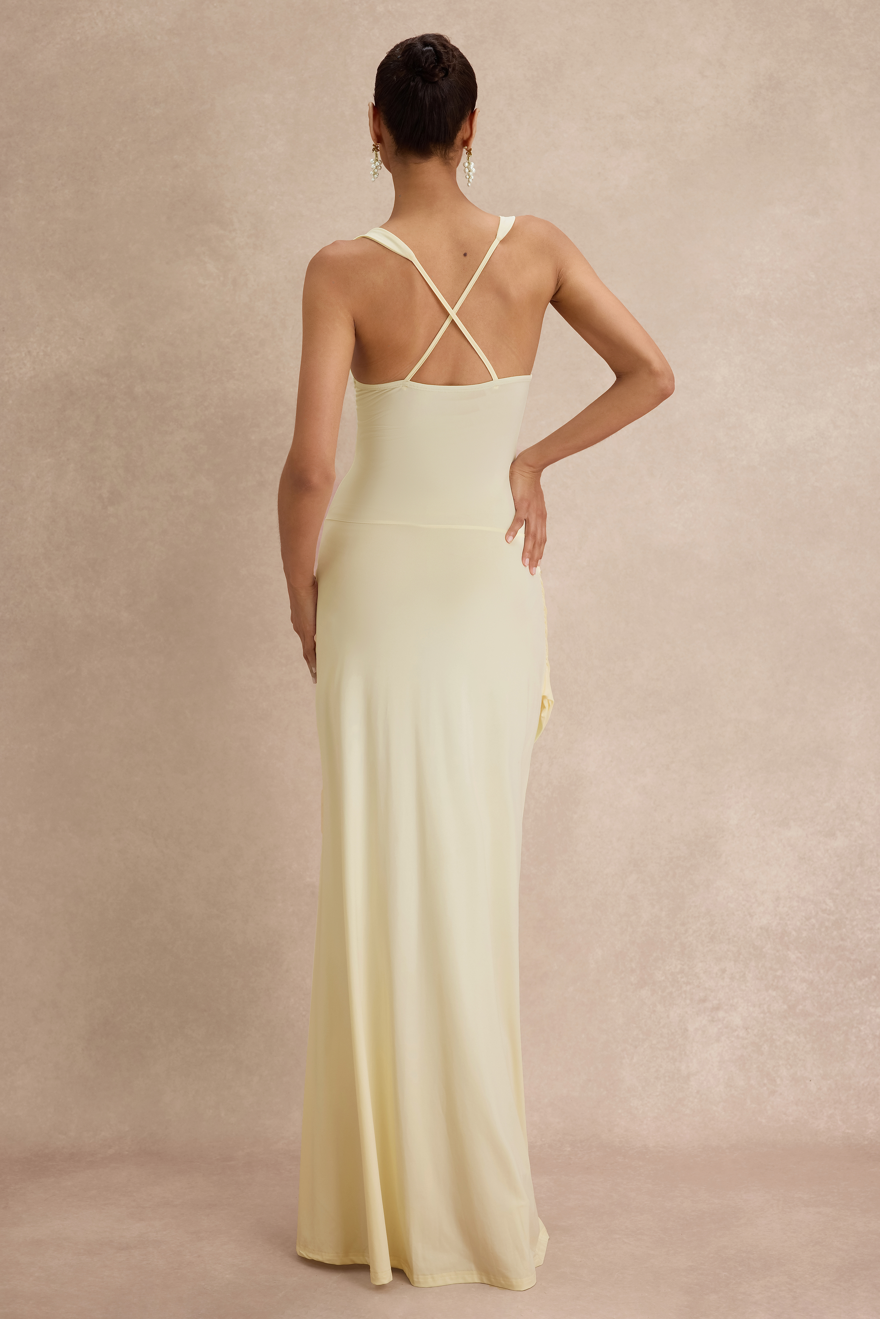 Solid Gathering Slip Maxi Dress
