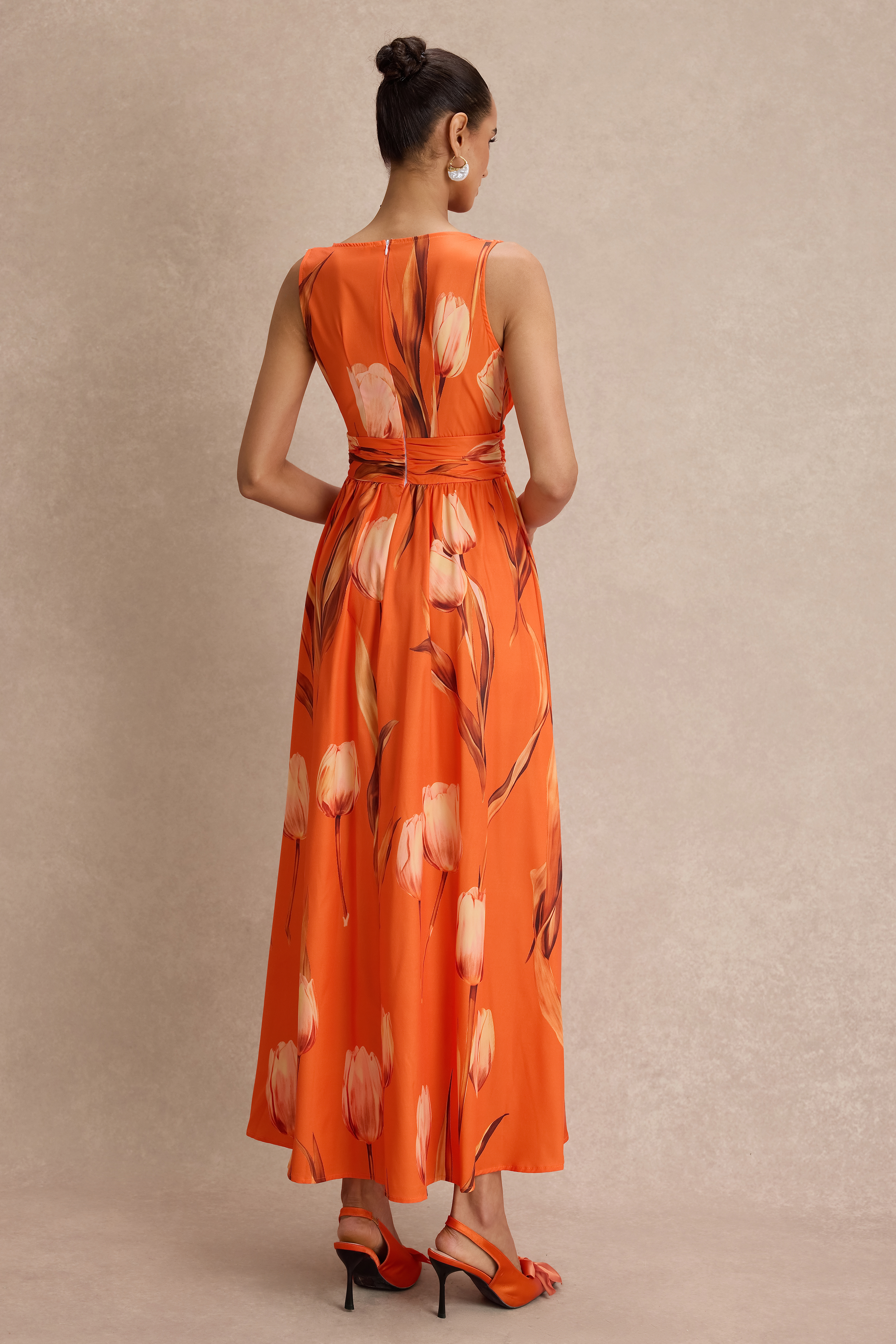 Floral Sleeveless V-Neck Maxi Dress