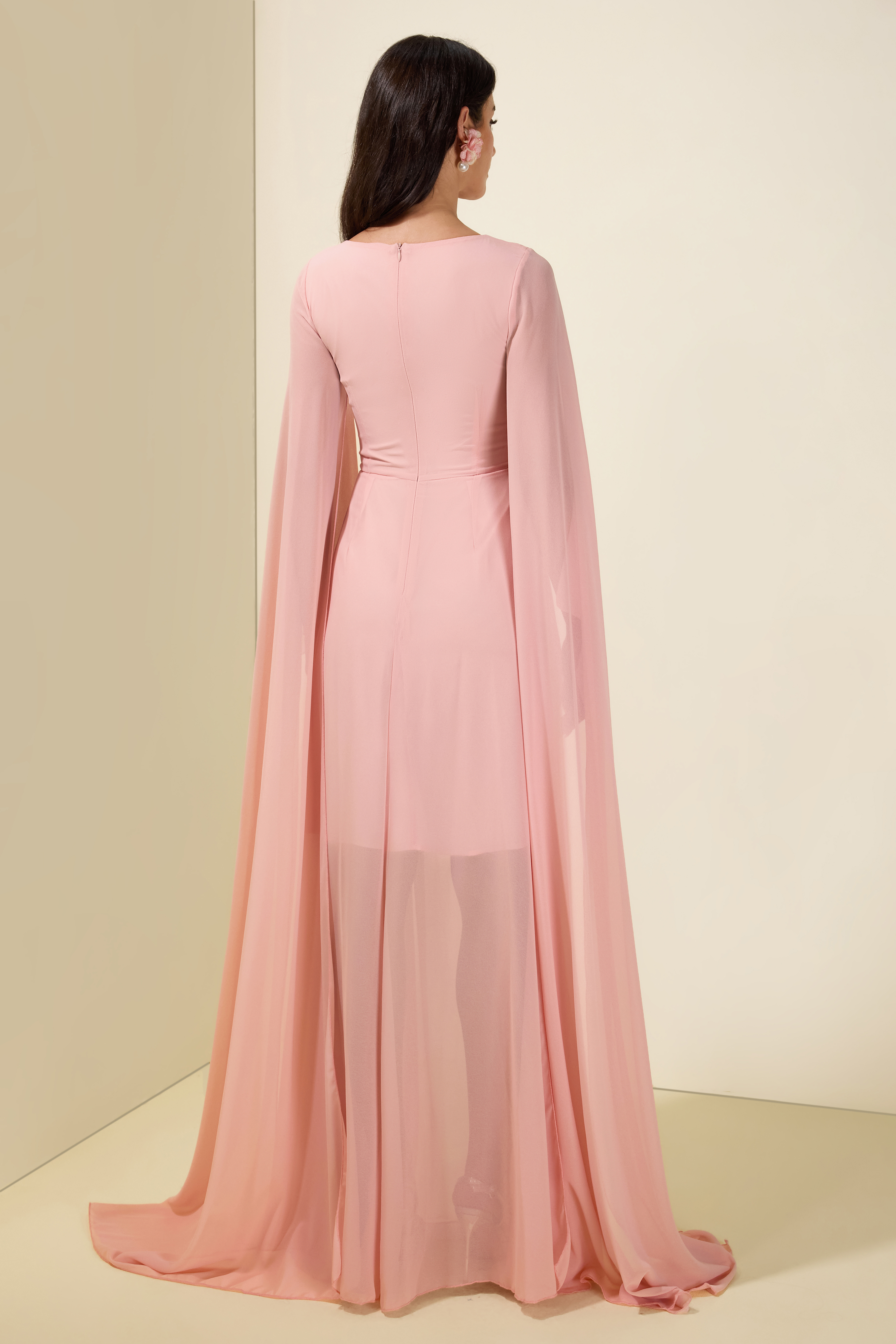 Chiffon Draped Maxi Dress