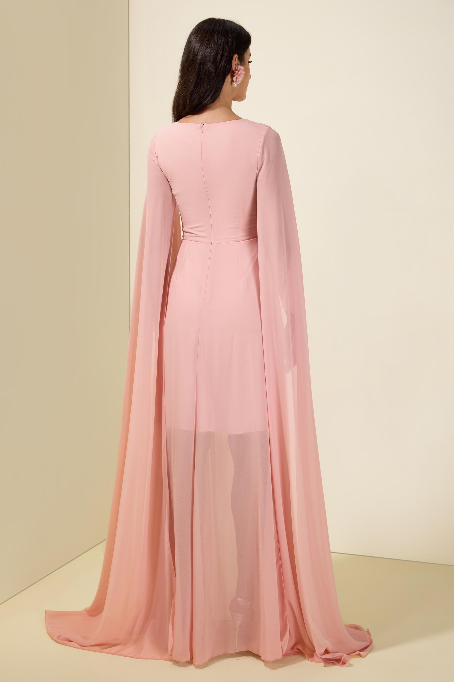 Chiffon Draped Maxi Dress