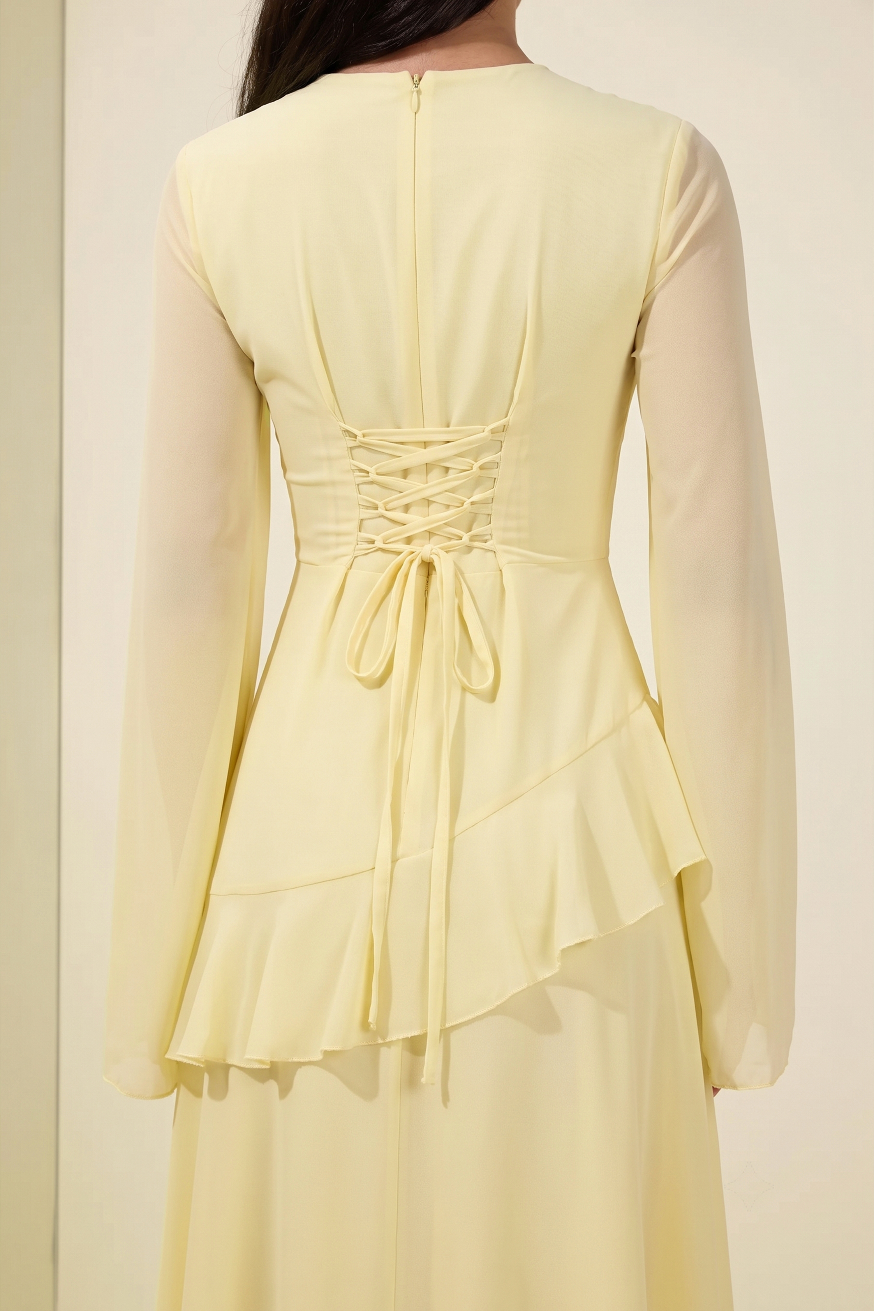 Flared Sleeves Ruffle Maxi Dress