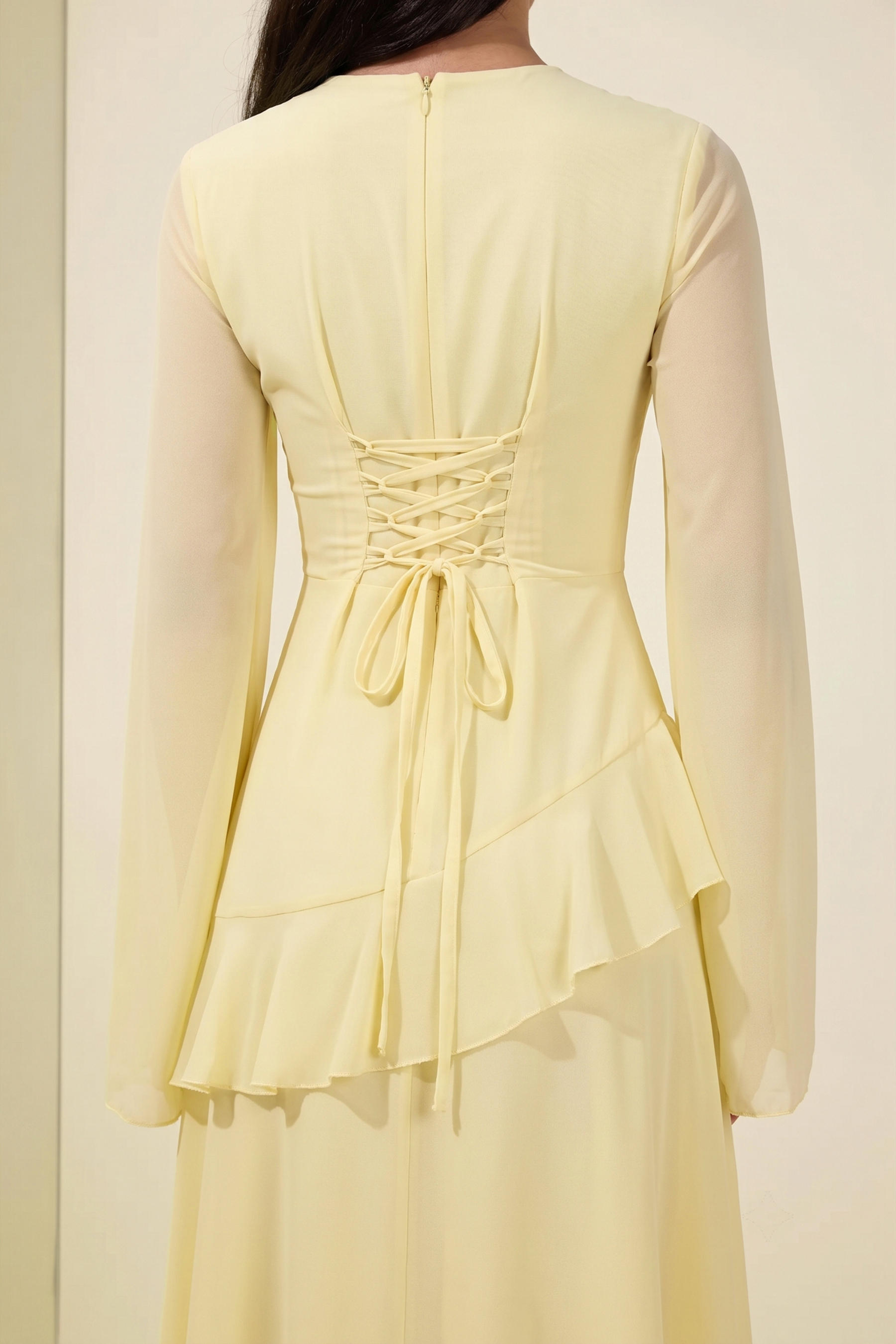 Flared Sleeves Ruffle Maxi Dress
