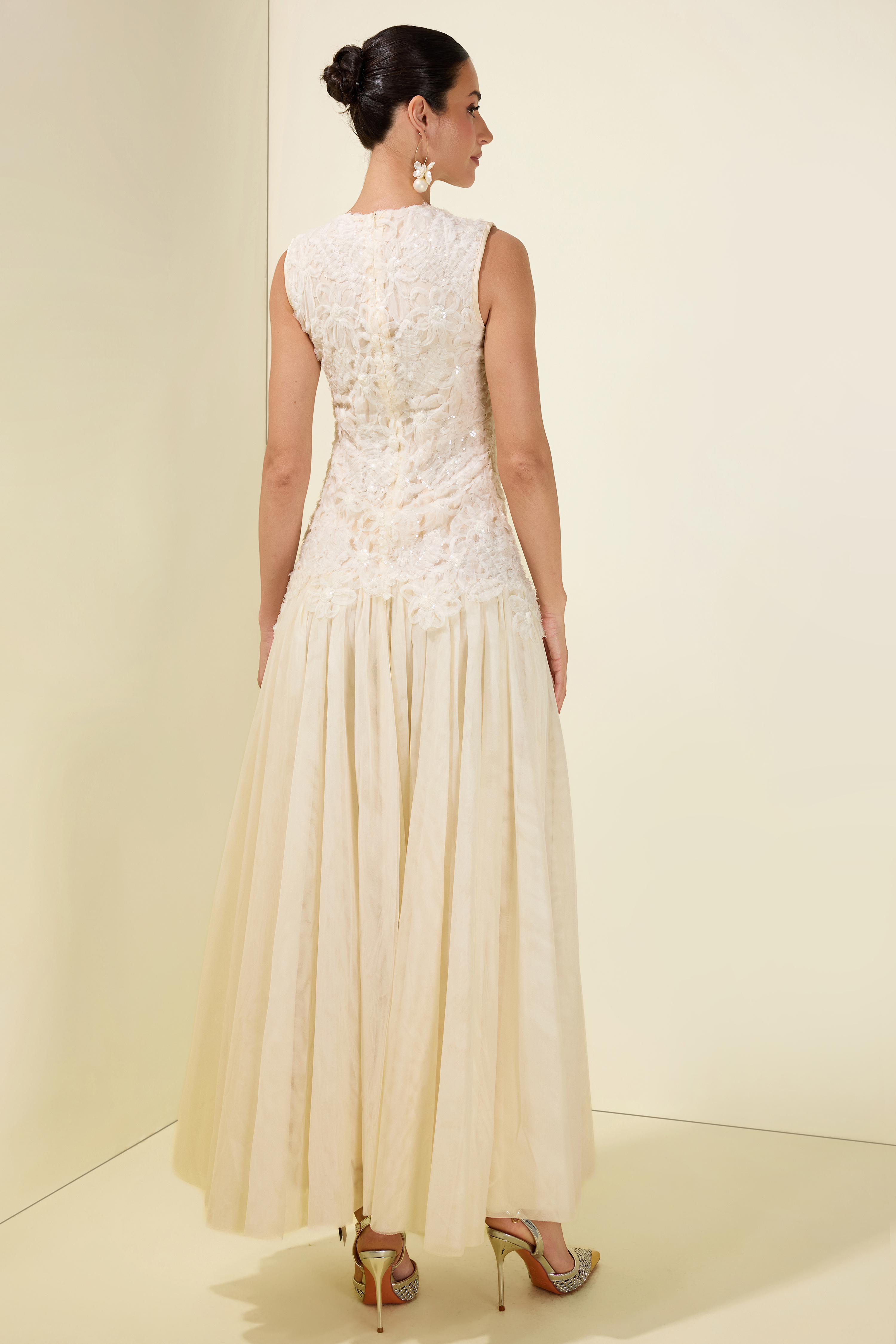 Sequin Round Neck Sleeveless Midi Dress