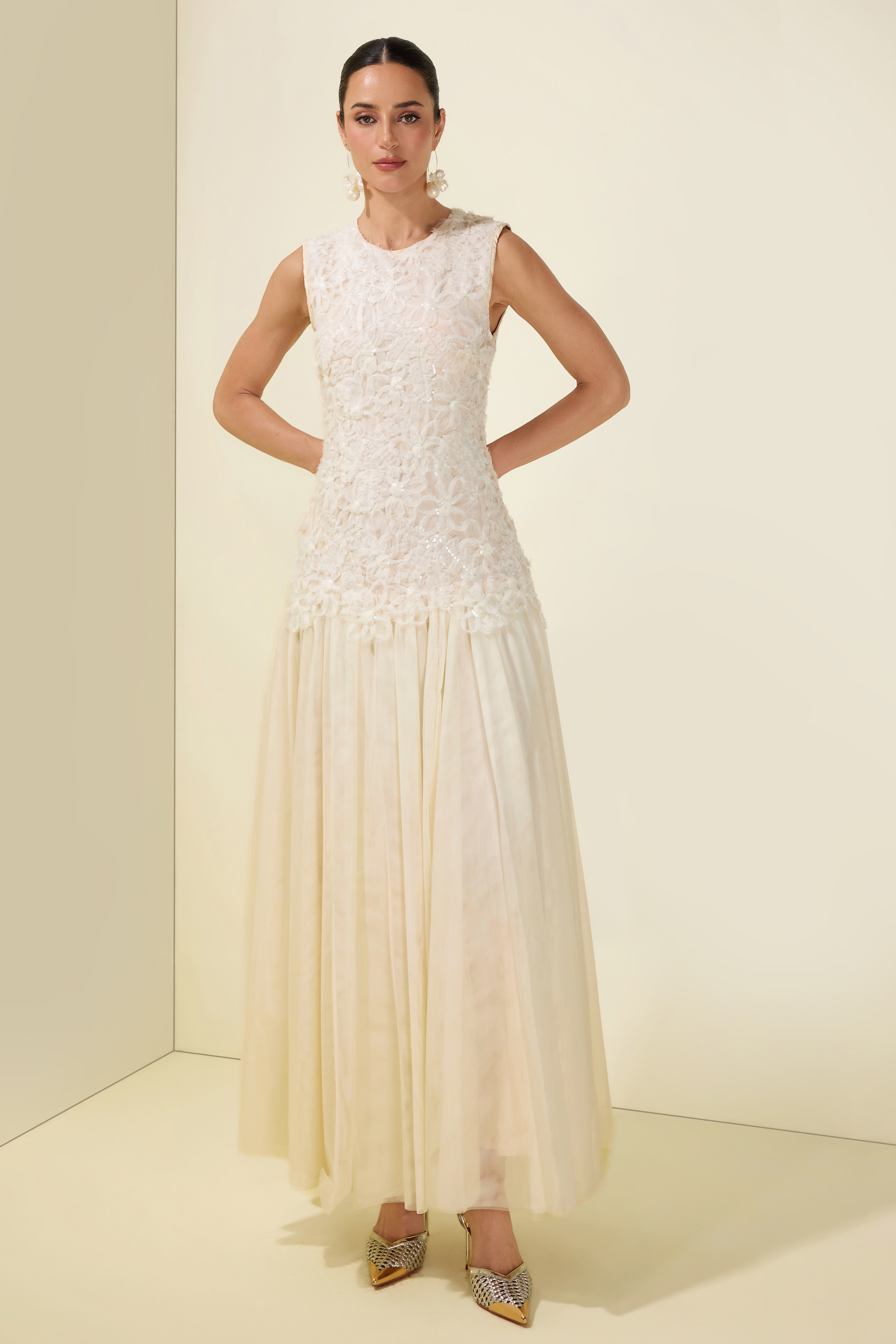 Sequin Round Neck Sleeveless Midi Dress