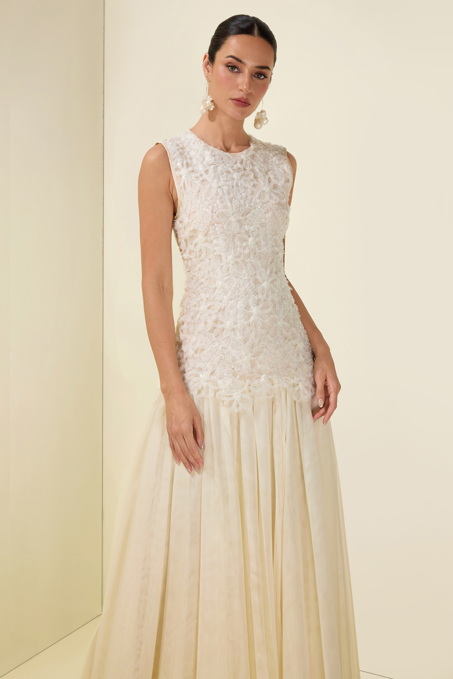Sequin Round Neck Sleeveless Midi Dress