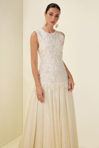 Sequin Round Neck Sleeveless Midi Dress