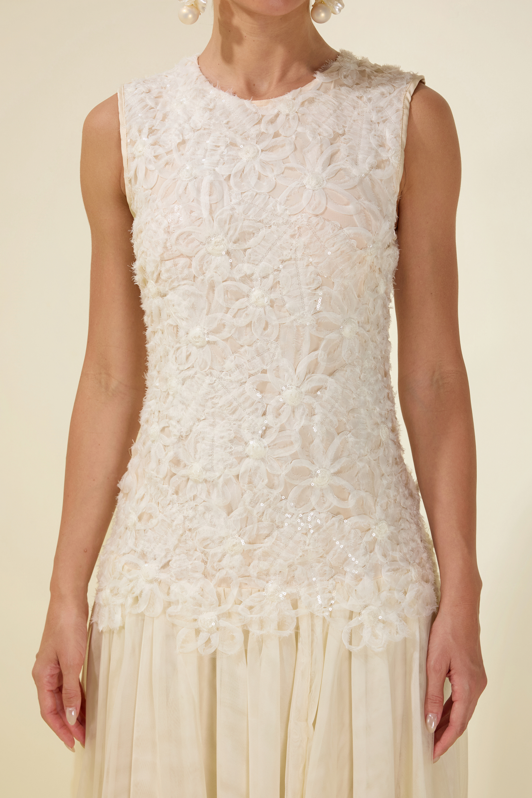Sequin Round Neck Sleeveless Midi Dress