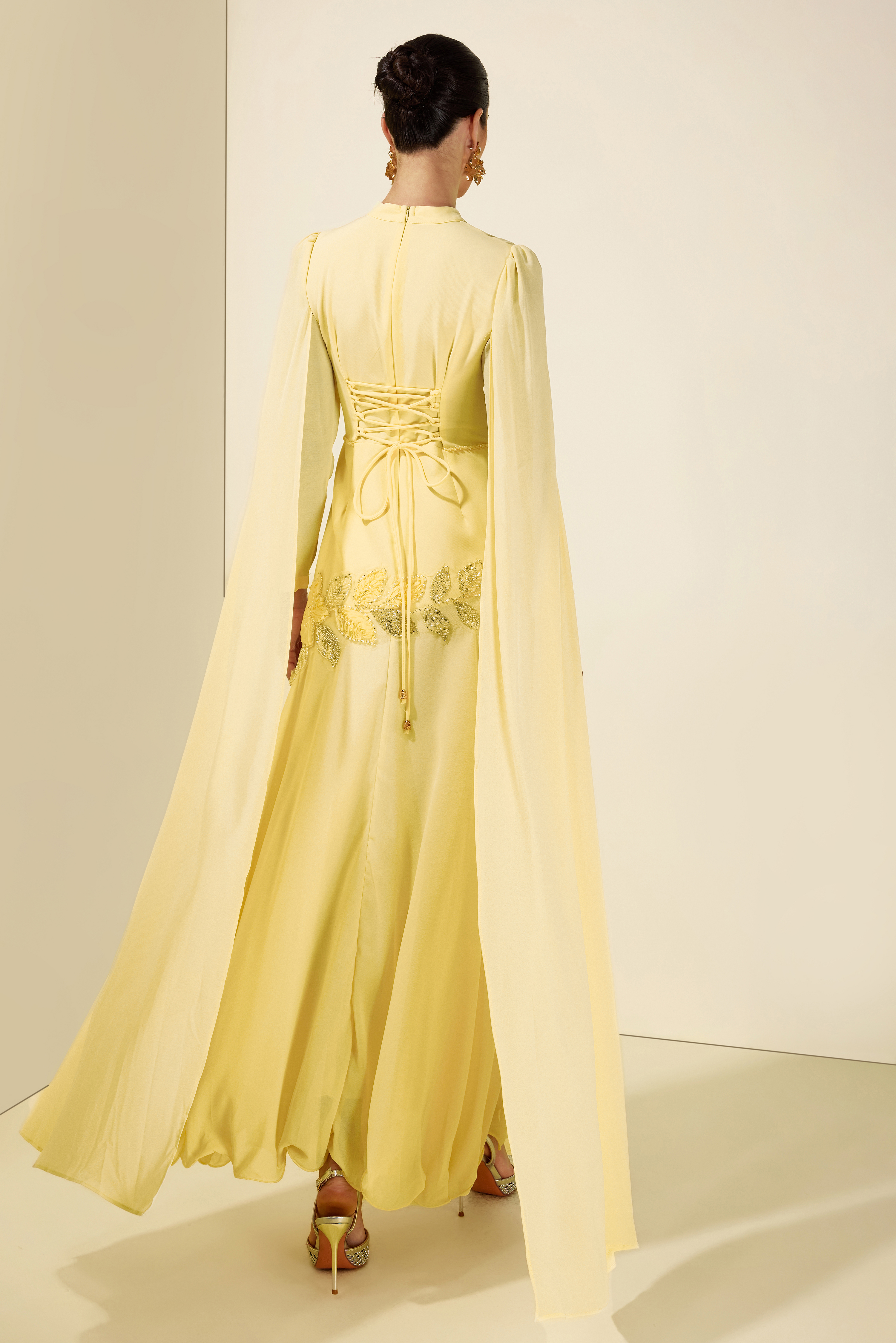Beaded Embrodery Maxi Dress