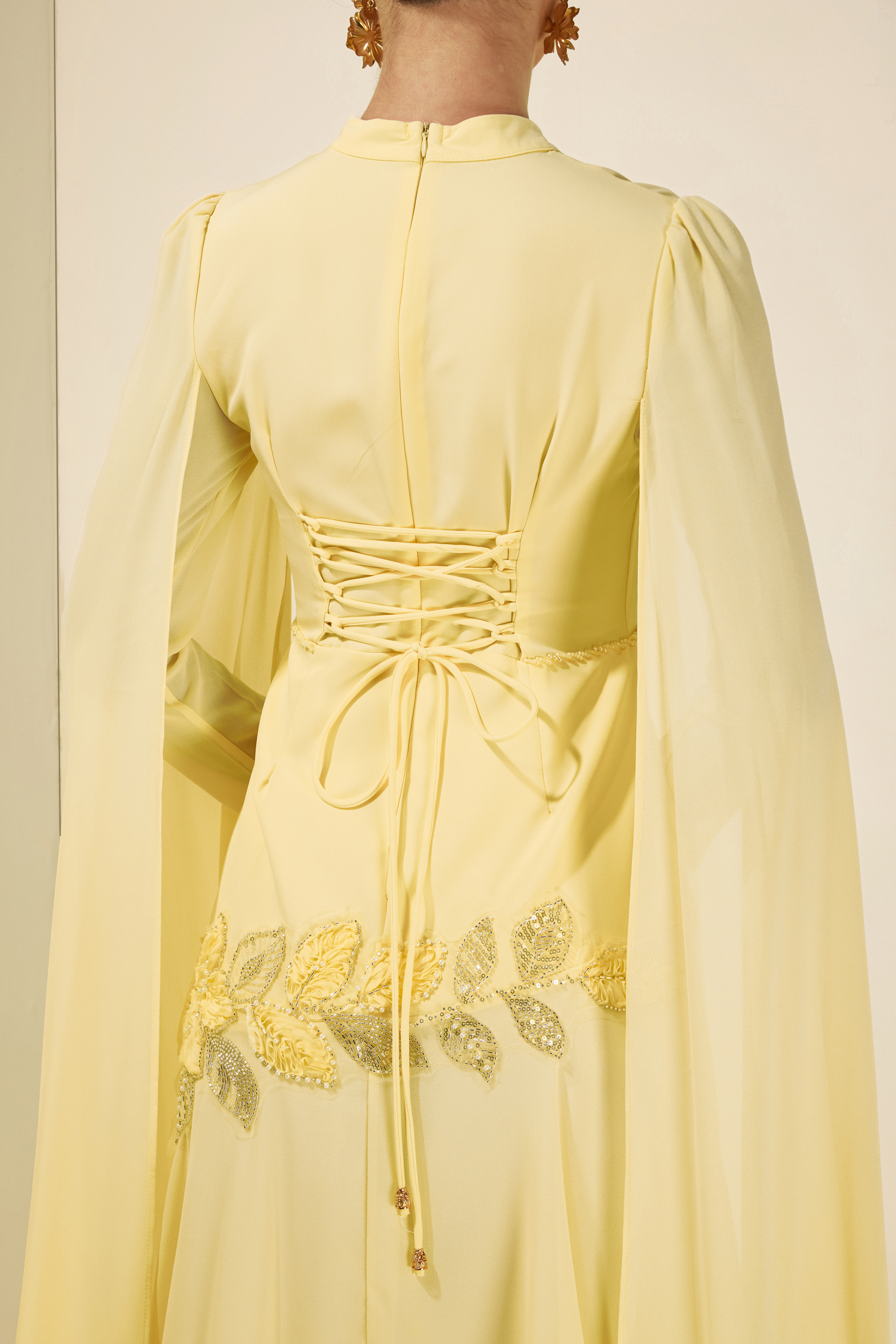 Beaded Embrodery Maxi Dress