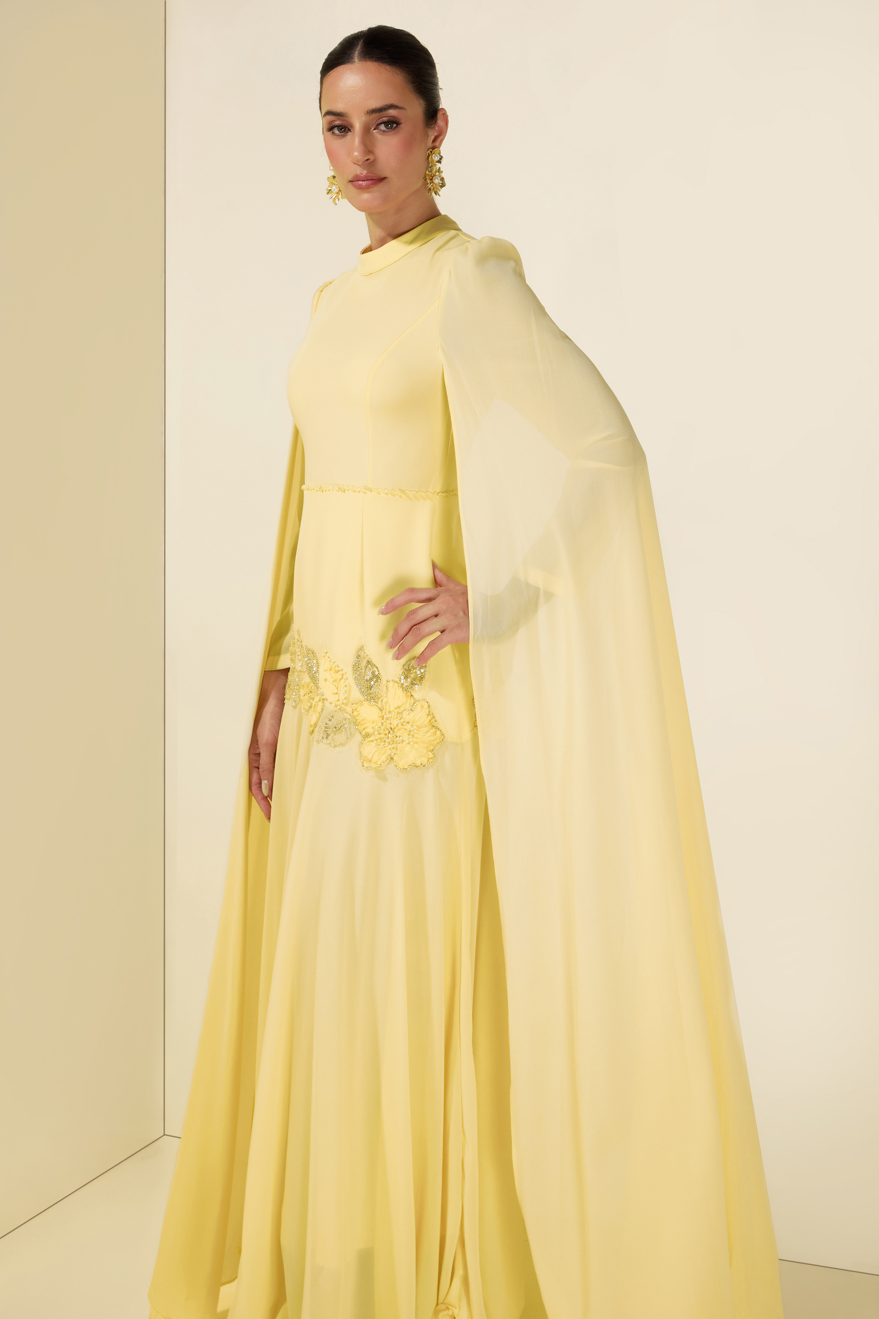 Beaded Embrodery Maxi Dress