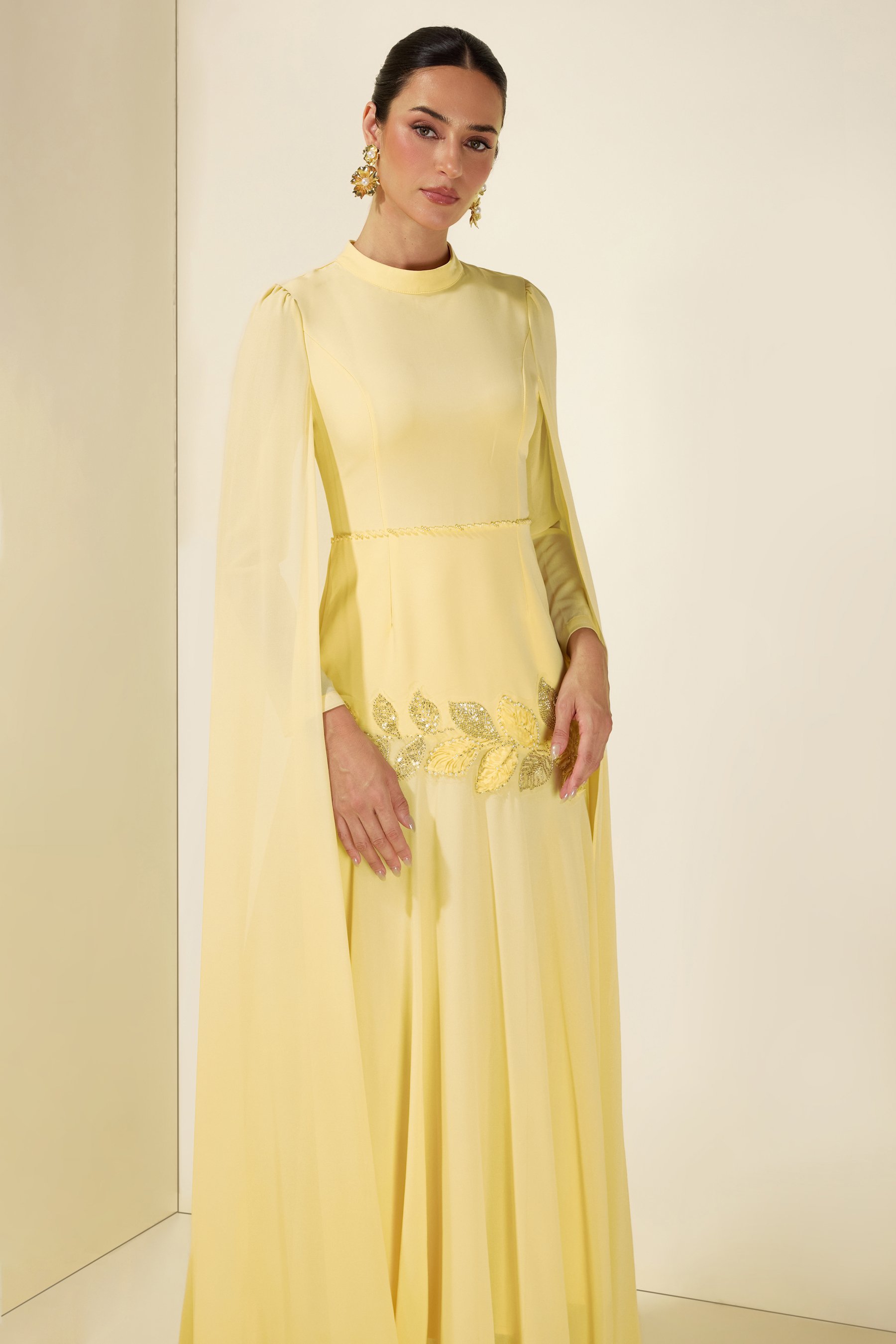 Beaded Embrodery Maxi Dress
