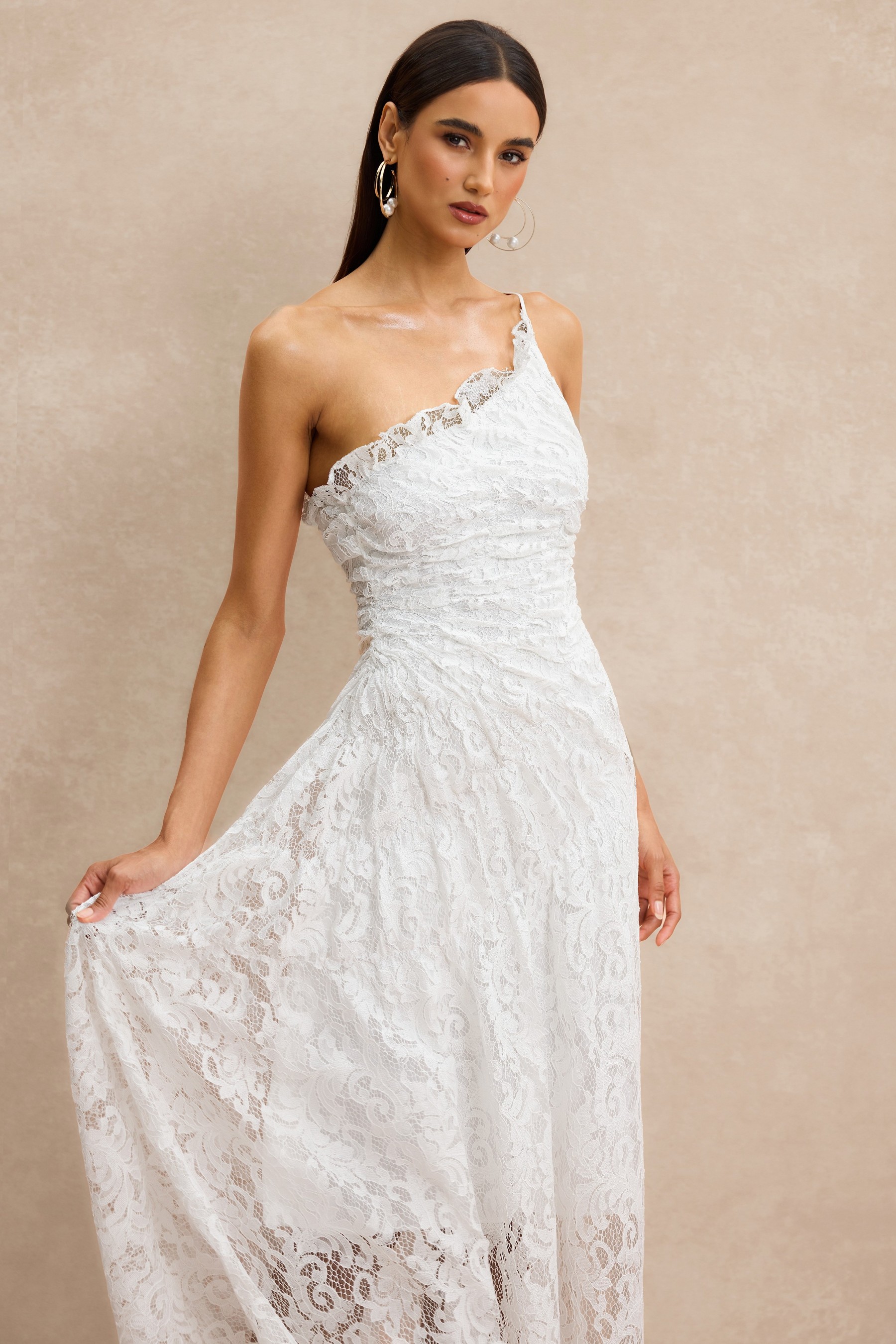 Lace Off Shoulder Midi Dress