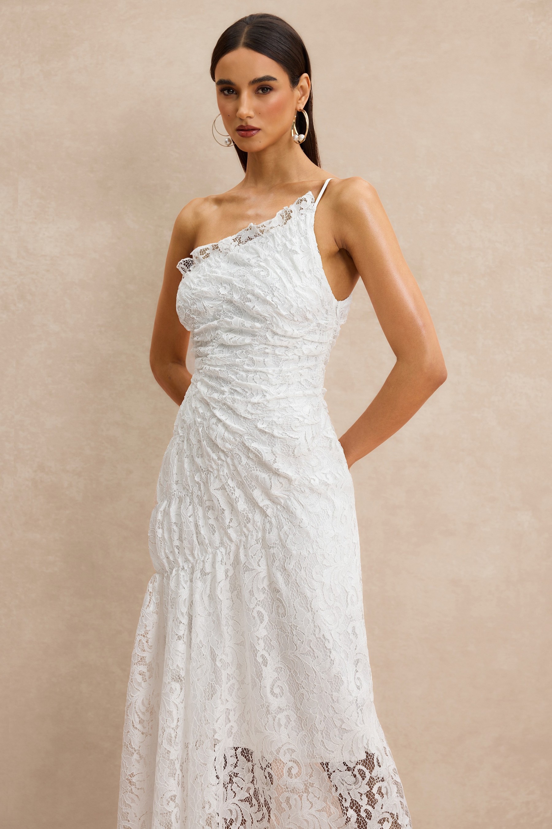 Lace Off Shoulder Midi Dress
