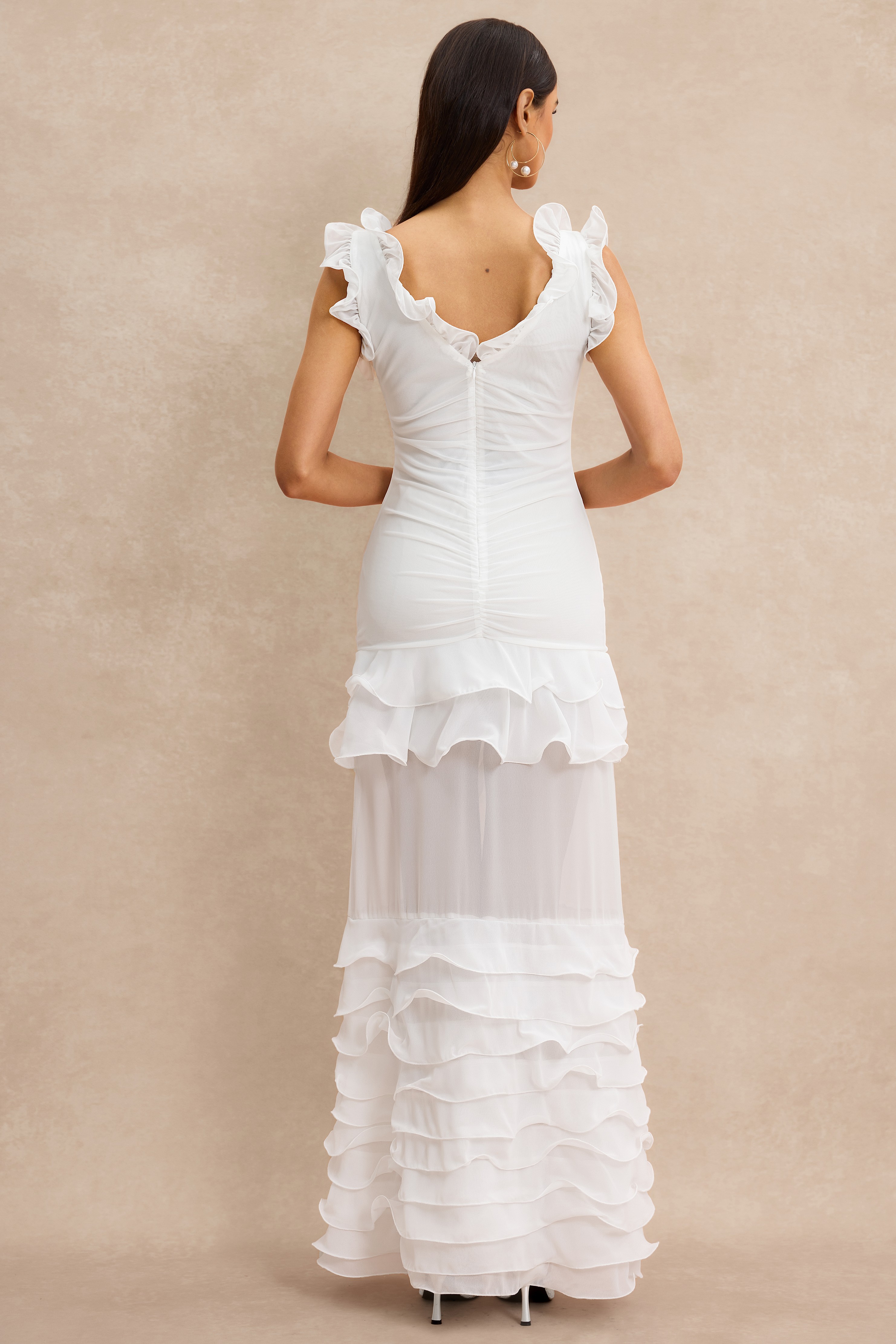 Ruffle Slip Maxi Dress