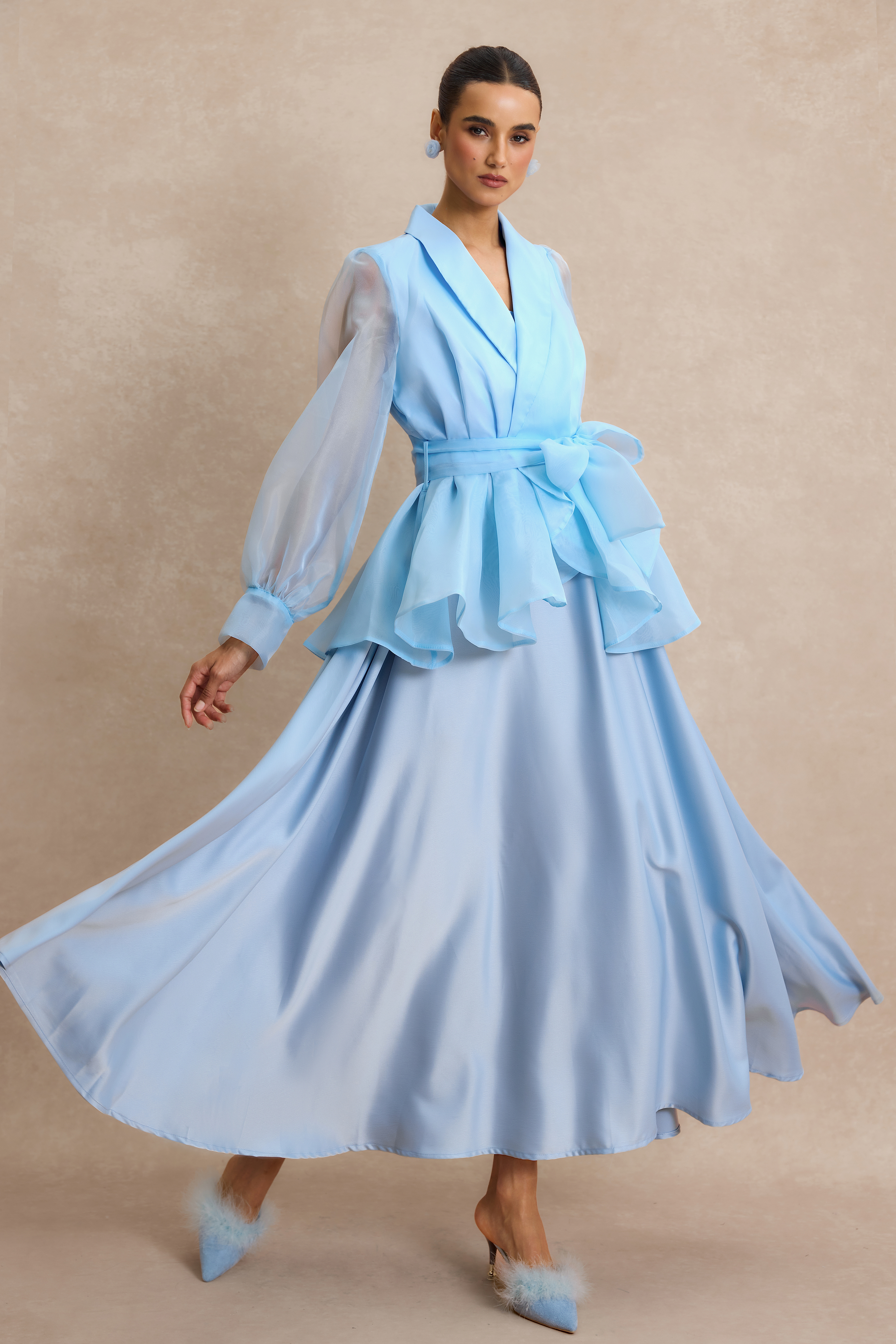 V Neck Top & Midi Dress Set