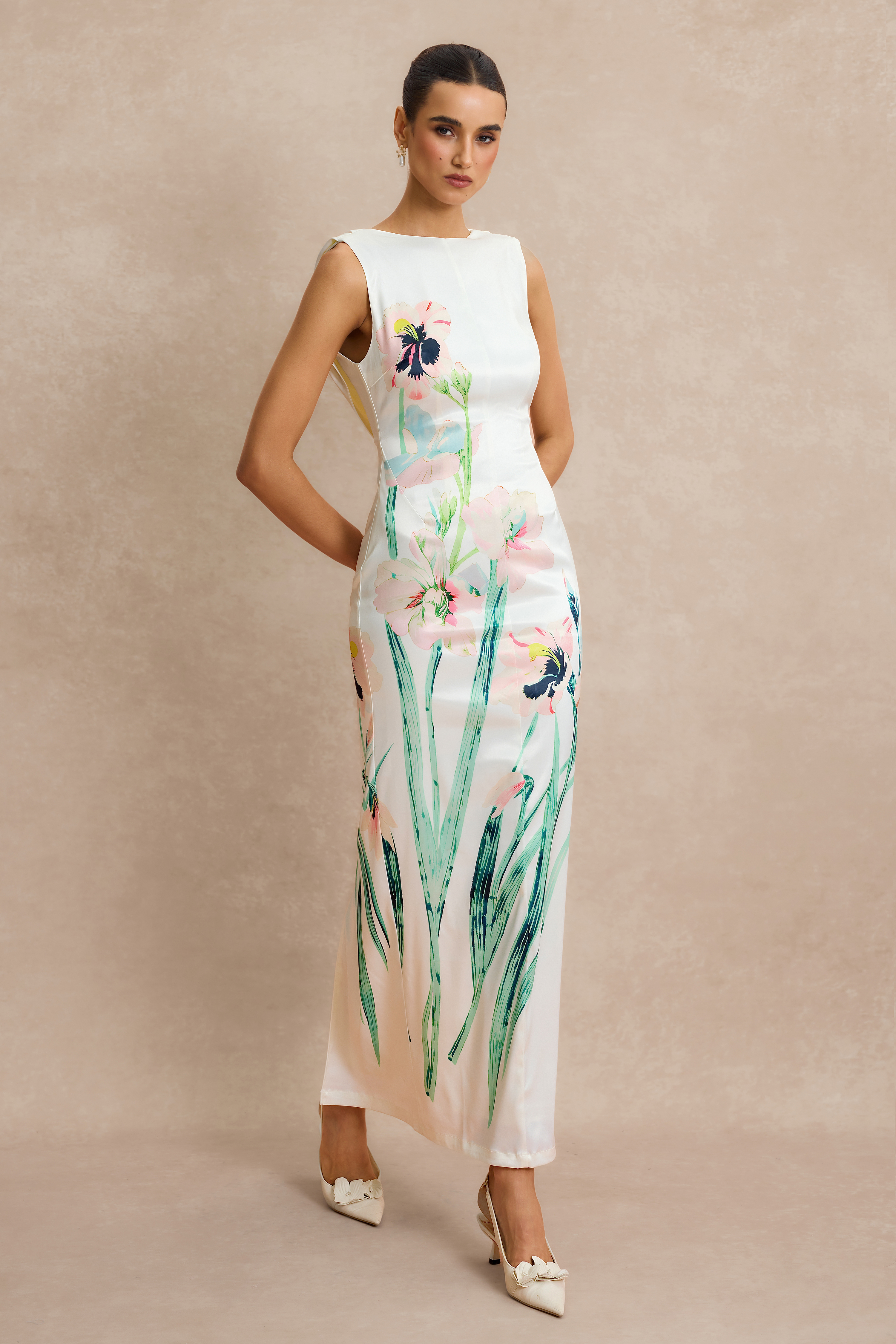 Floral Backless Sleeveless Maxi Dress