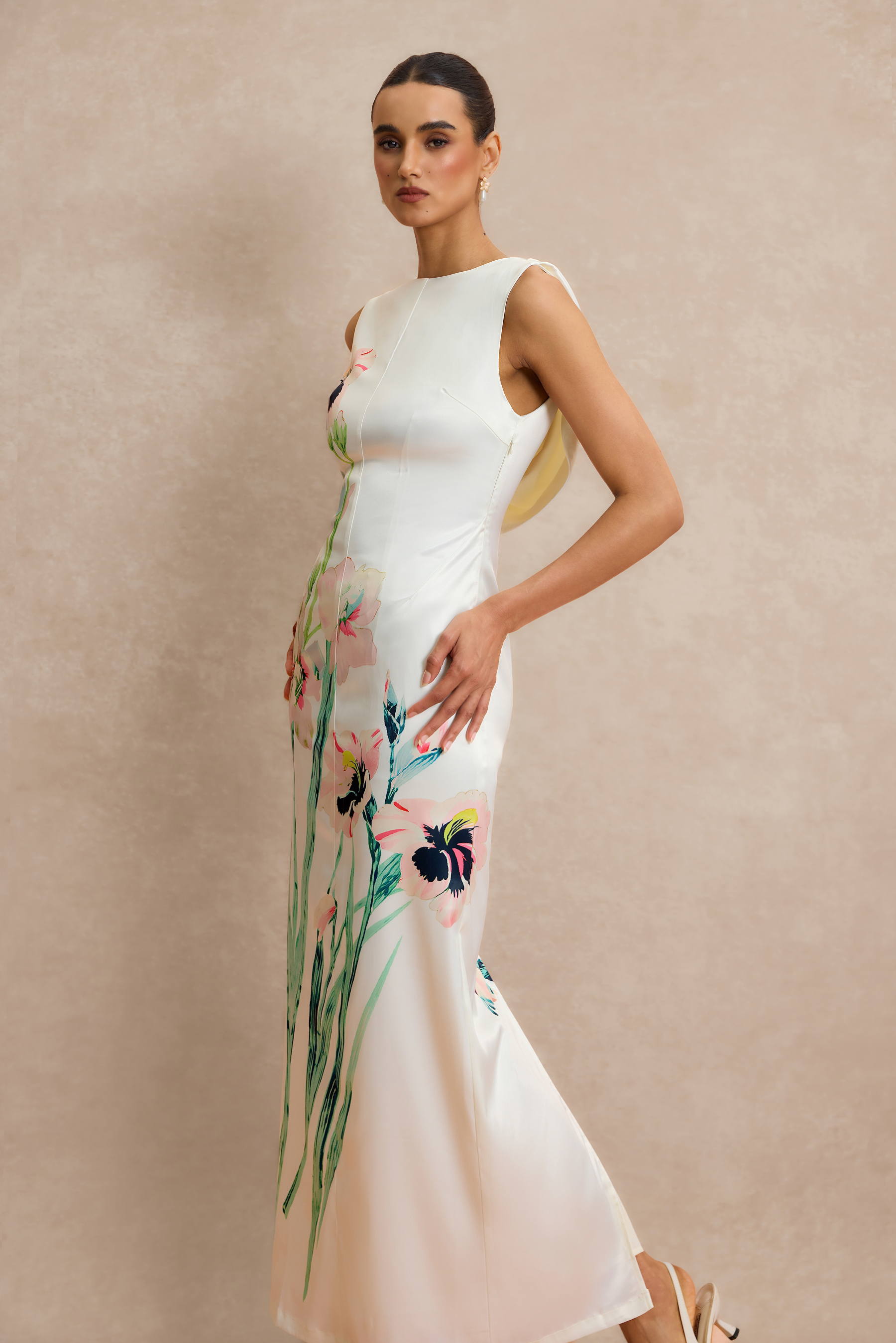 Floral Backless Sleeveless Maxi Dress