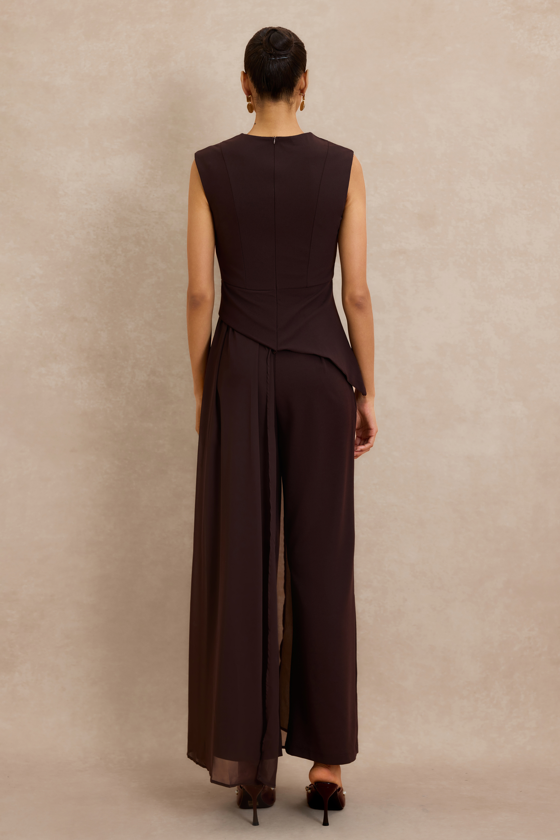 Asymmetrical Sleeveless Top & High Waist Pants Set