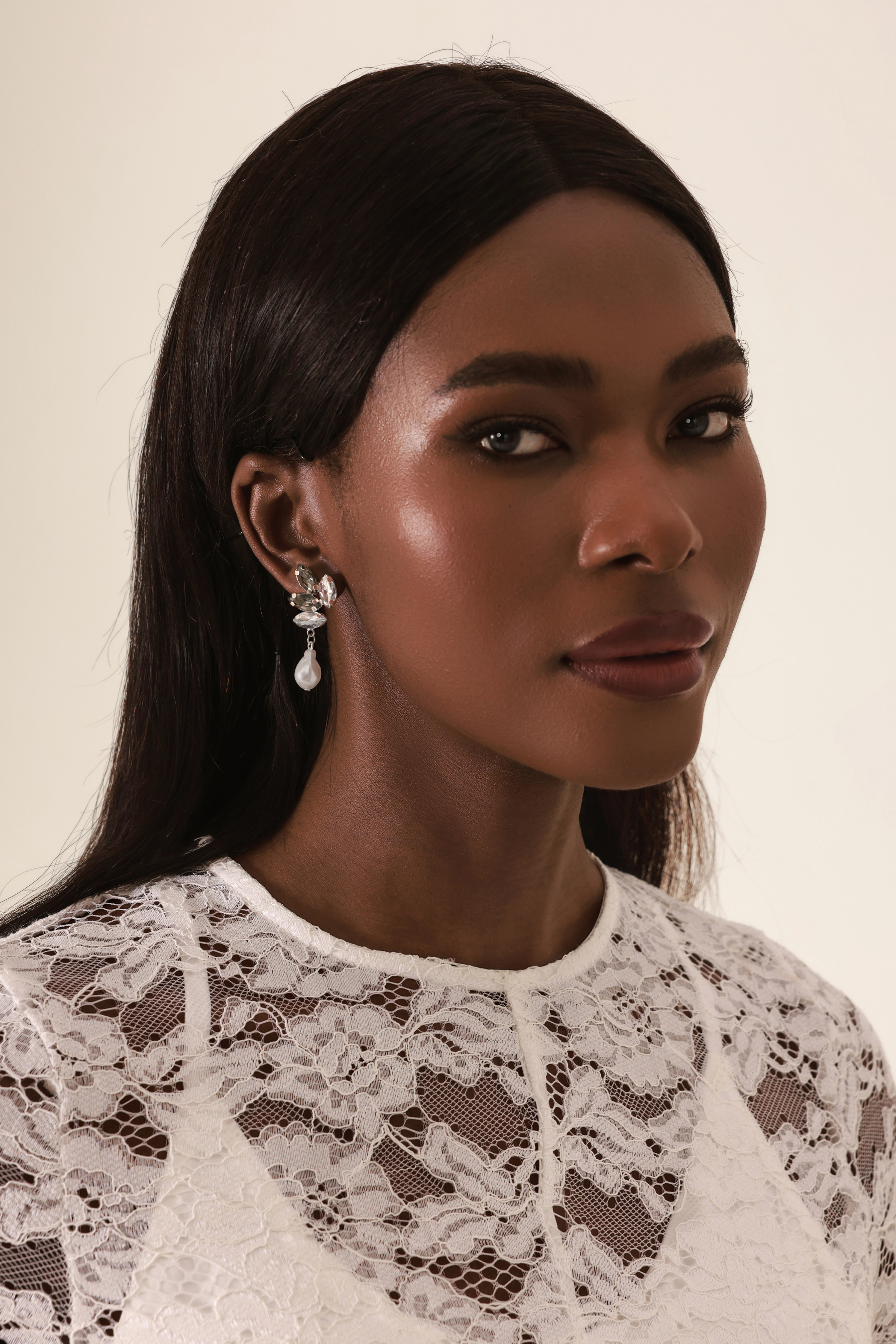 Embellished Faux Pearl Drop Earrings
