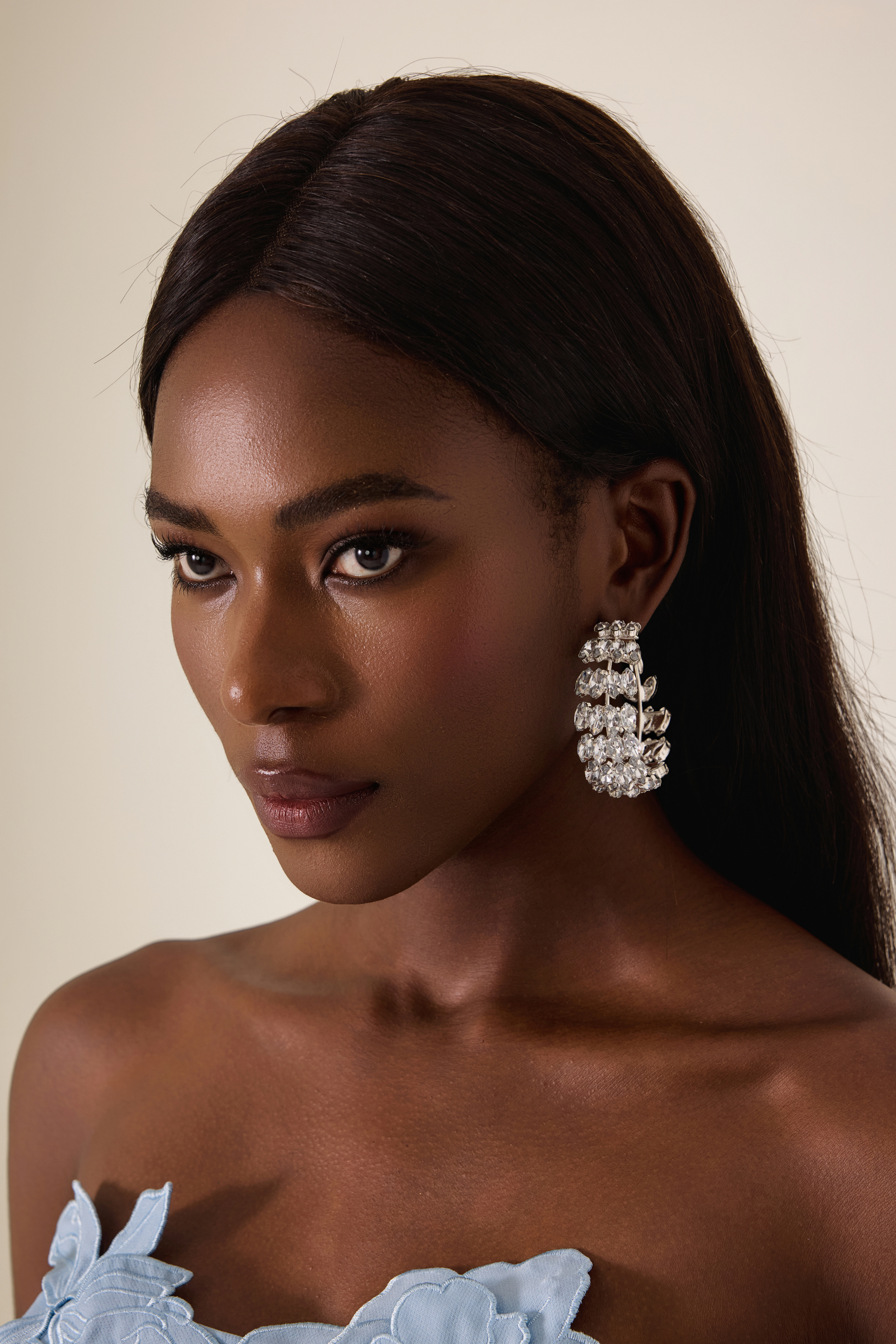 Geometric Circular Rhinestone Earrings