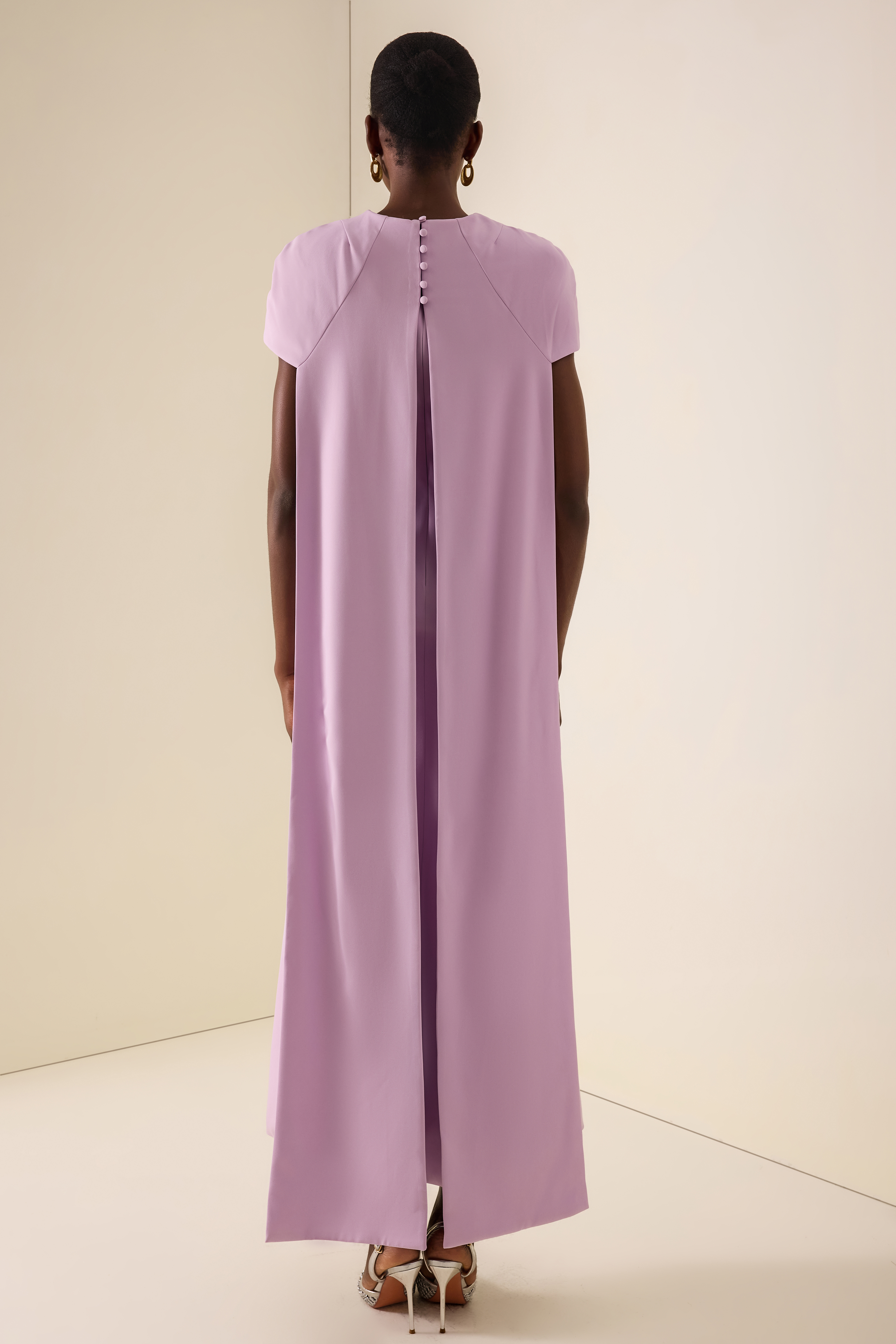 Capelet Sleeve Cape Gown Maxi Dress