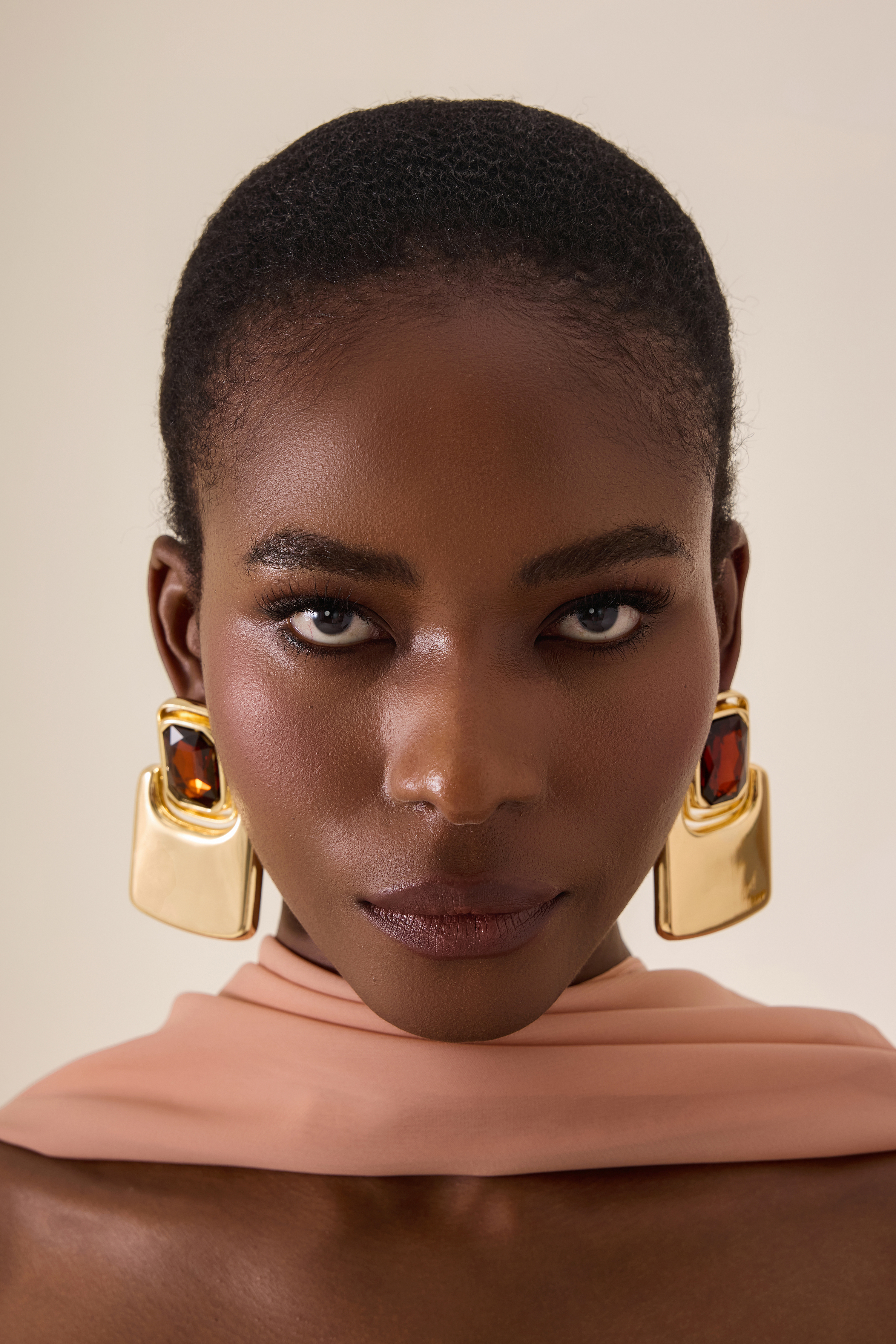 Faux Diamond Gem Detail Square Drop Earrings