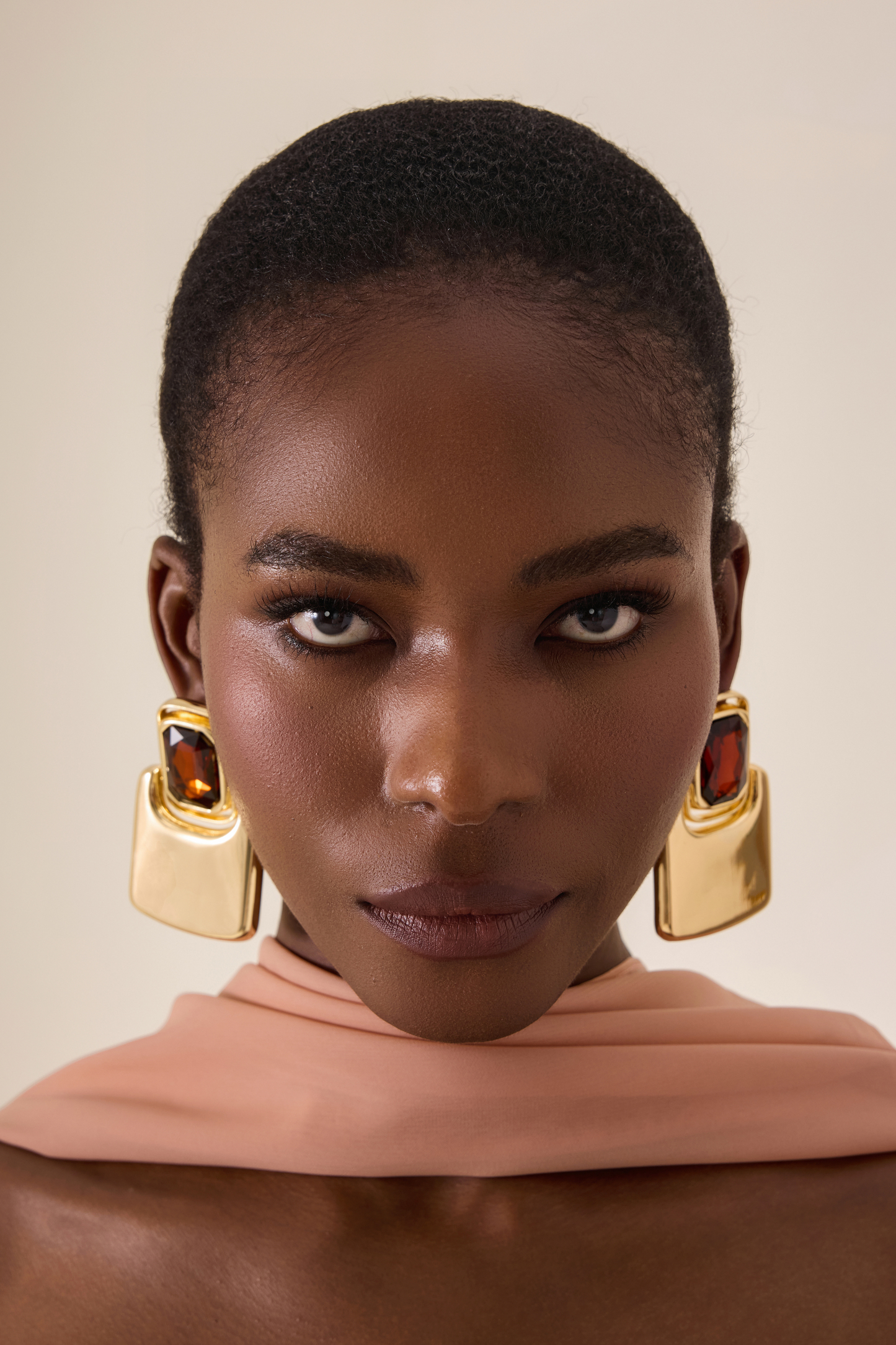 Faux Diamond Gem Detail Square Drop Earrings
