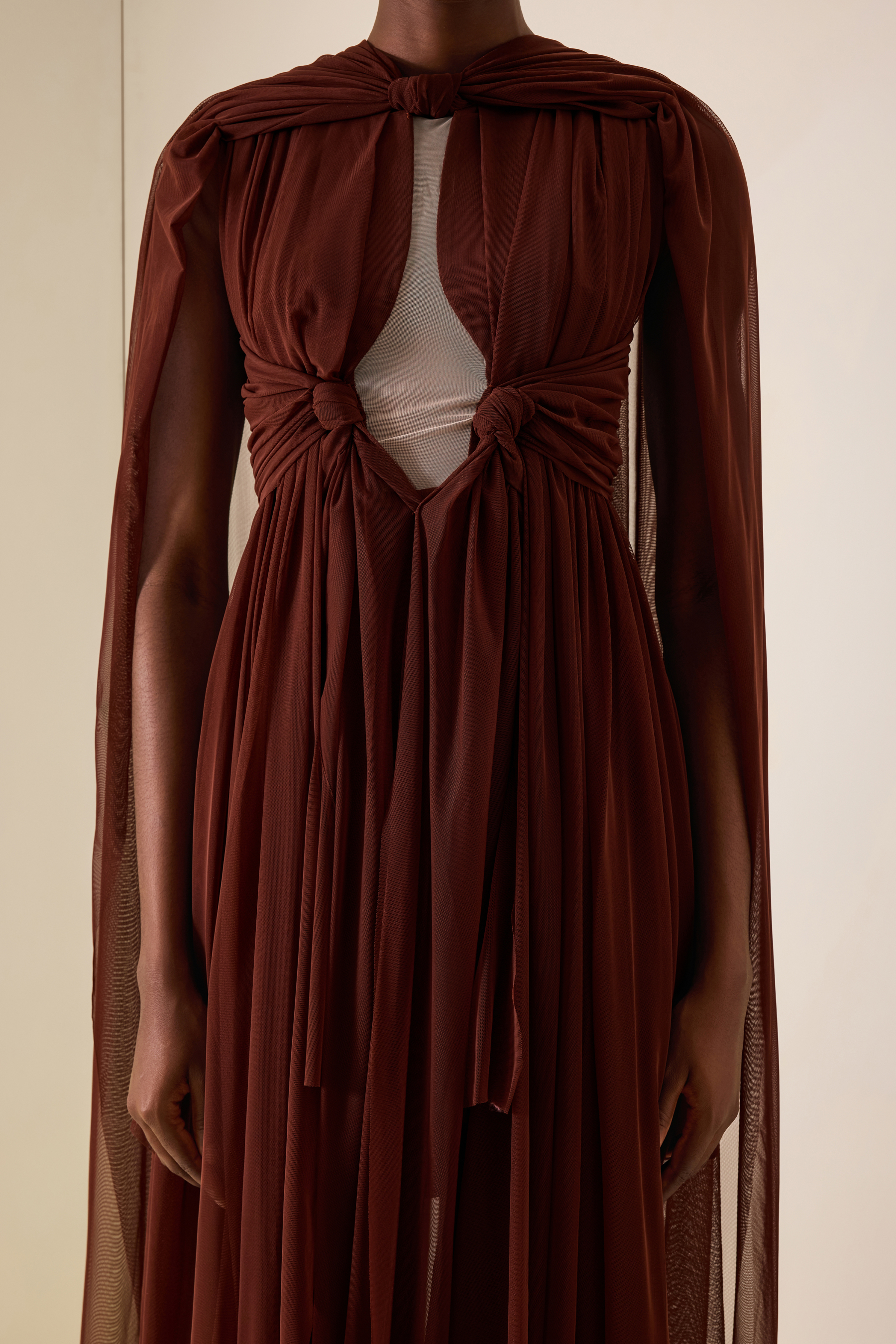 Cut Out Cape Maxi Dress