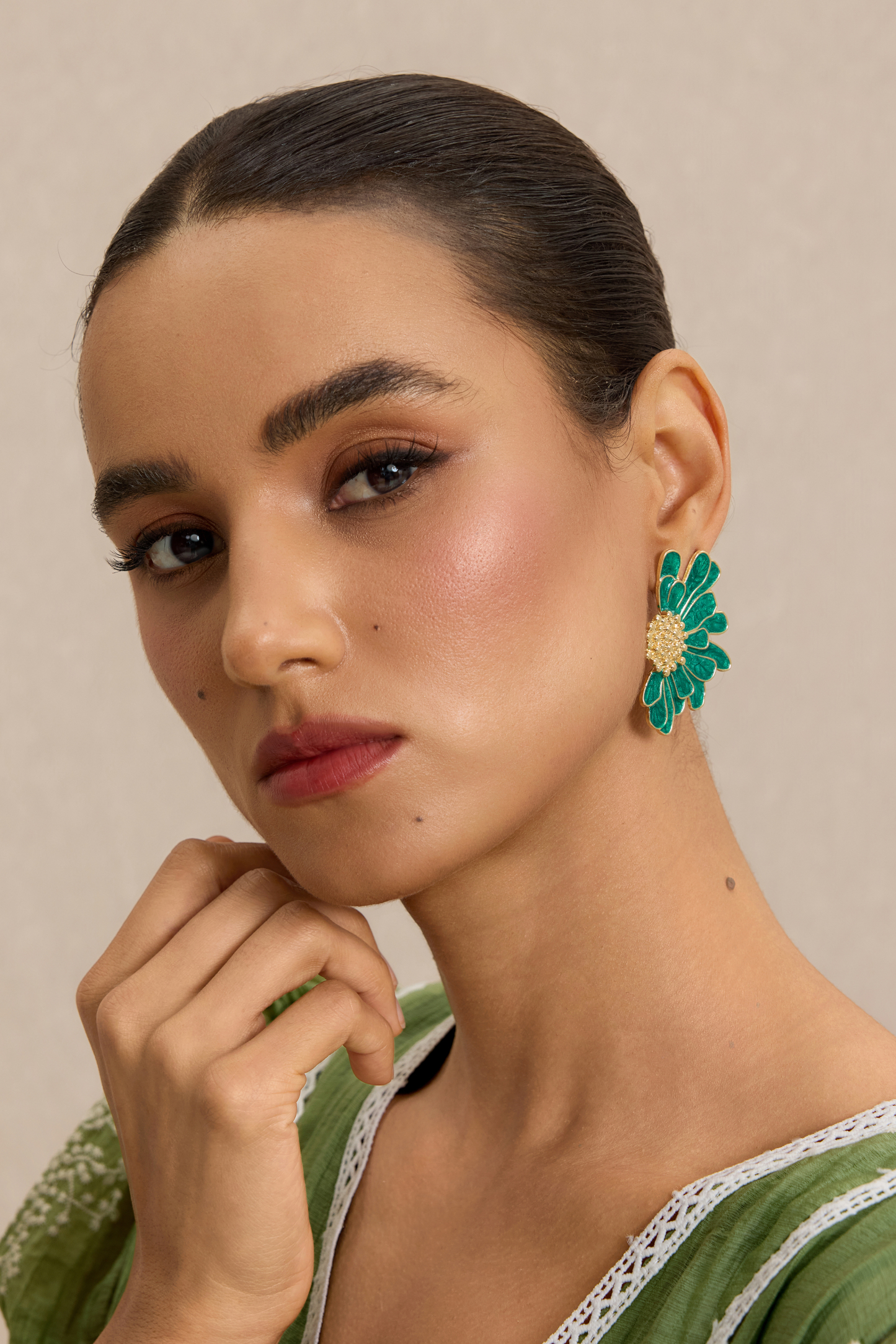 Vintage Flower Petal Stud Earrings