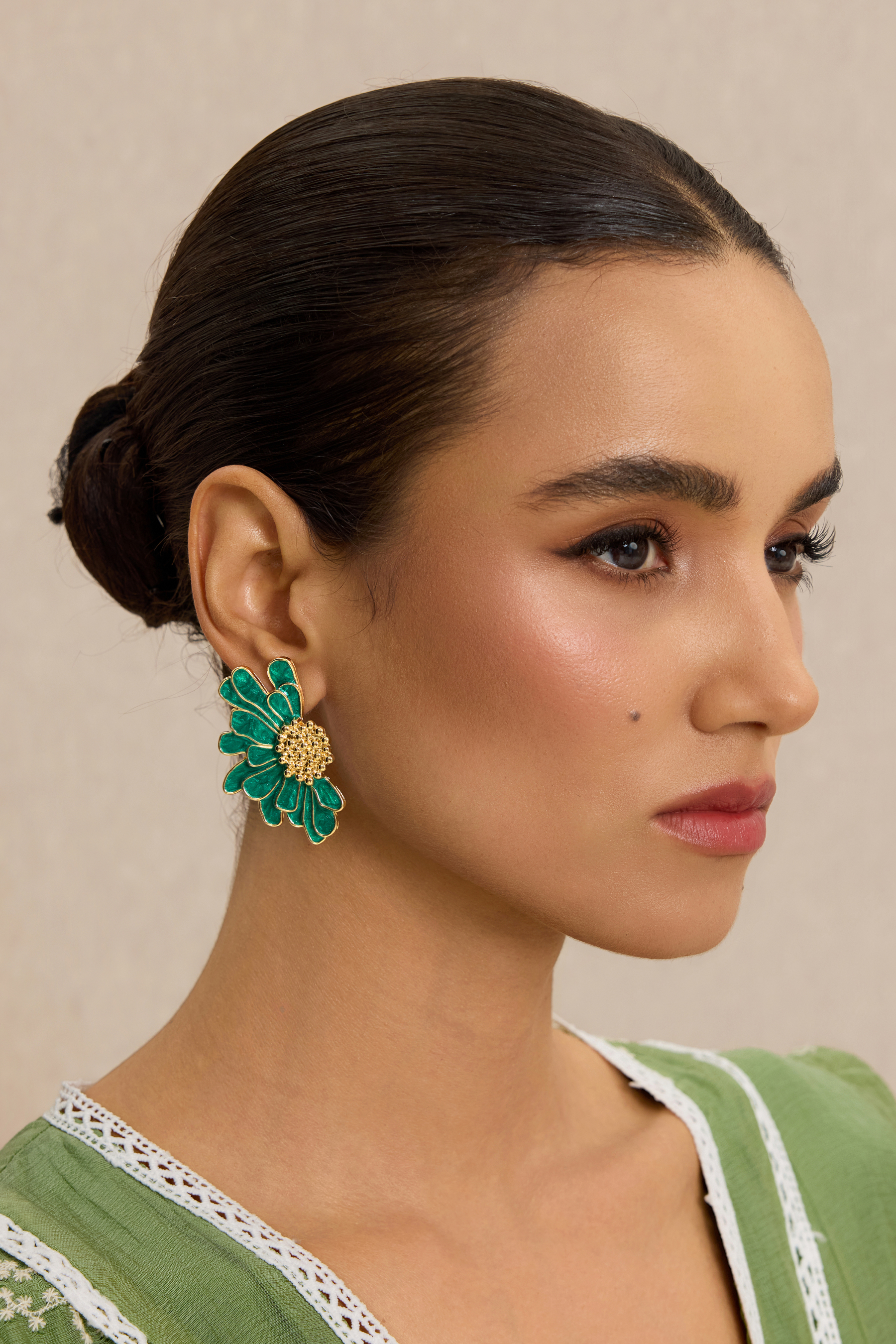 Vintage Flower Petal Stud Earrings