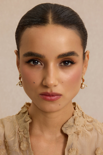 Amber Faux Pearl Drop Earrings