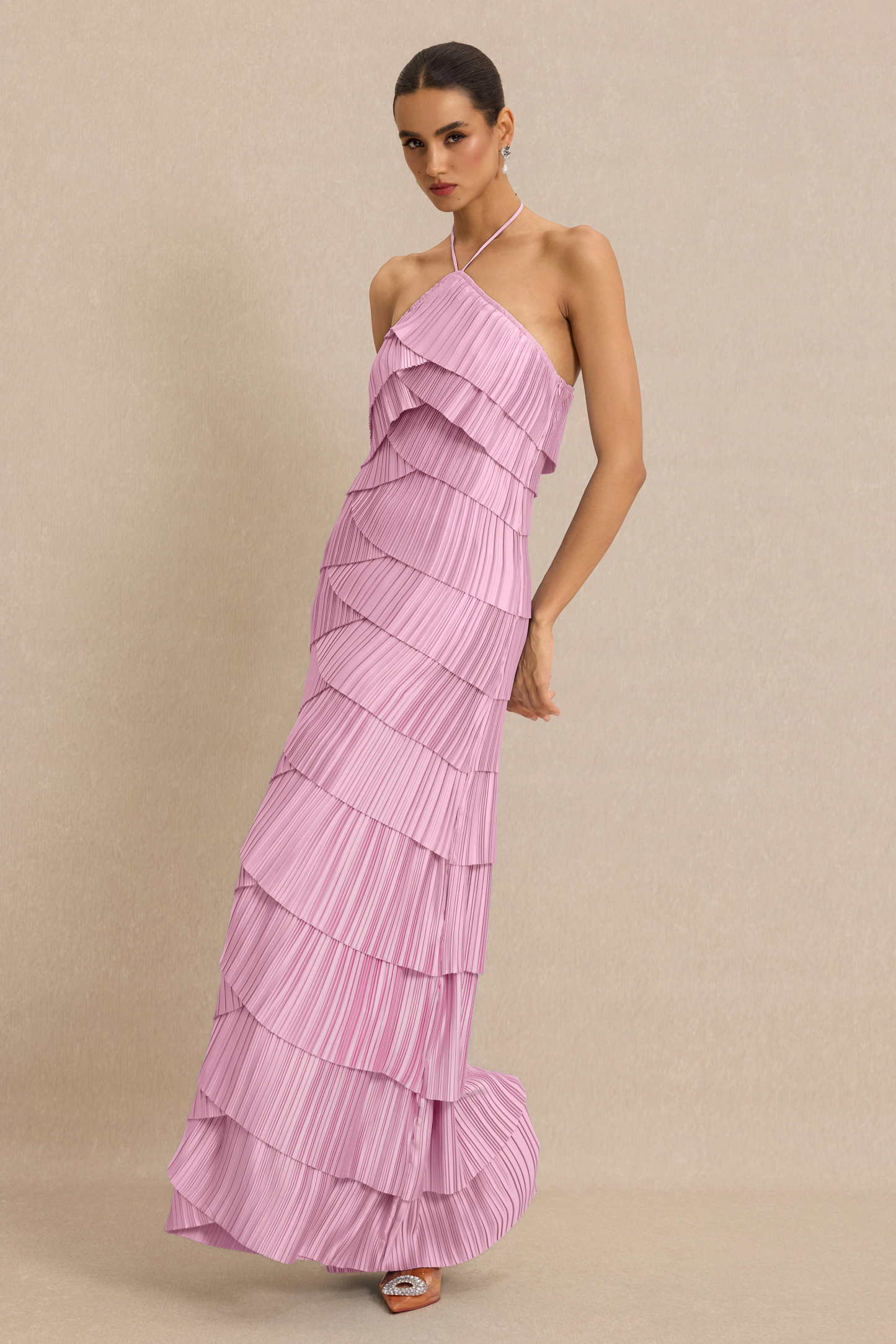 Sleeveless Backless Halter Neck Maxi Dress