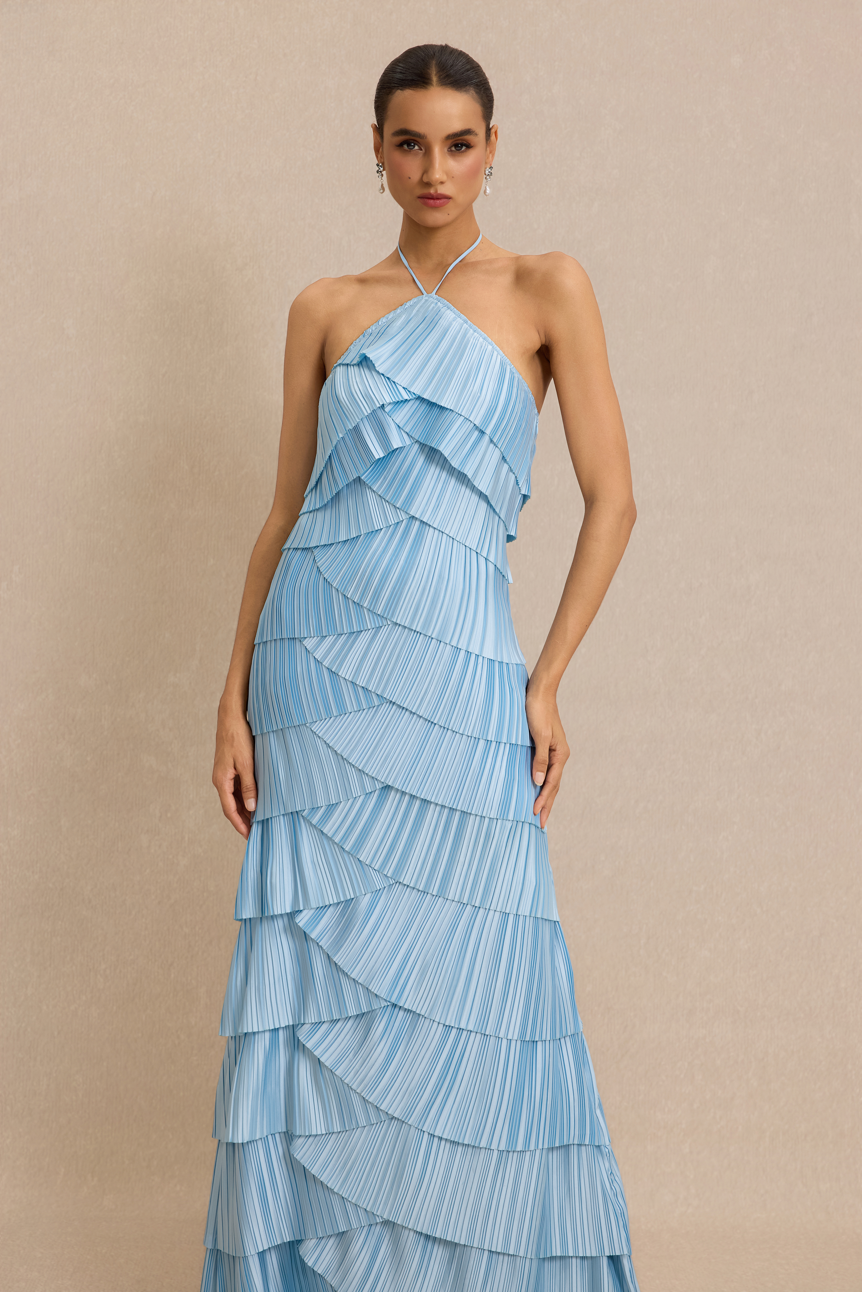 Sleeveless Backless Halter Neck Maxi Dress