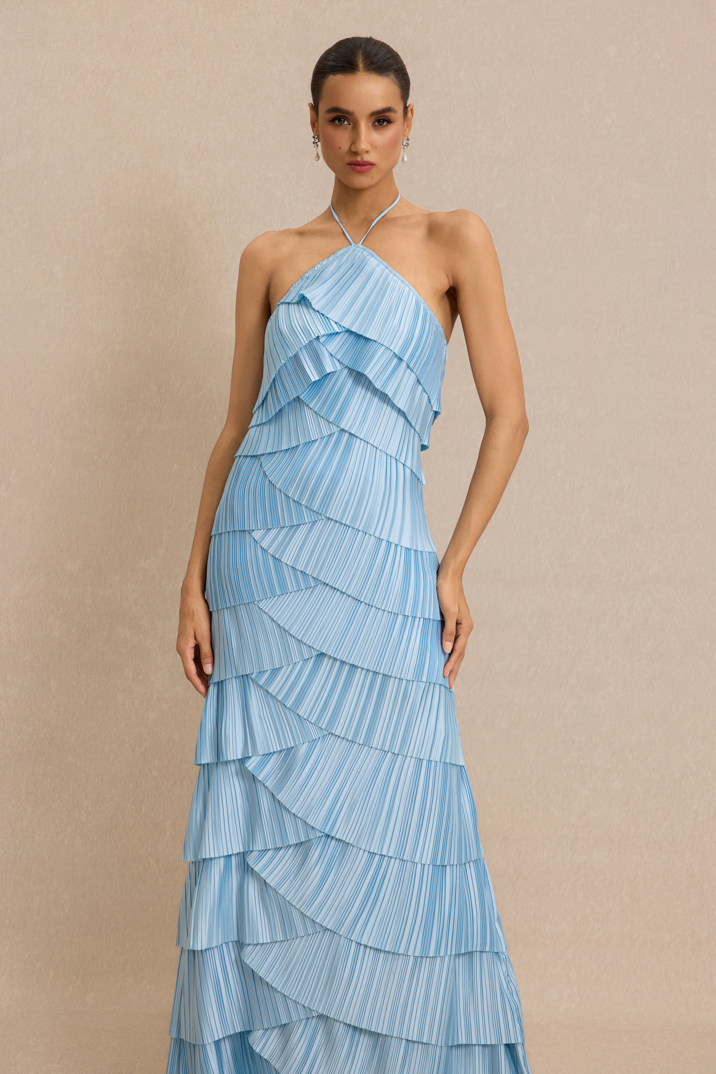 Sleeveless Backless Halter Neck Maxi Dress