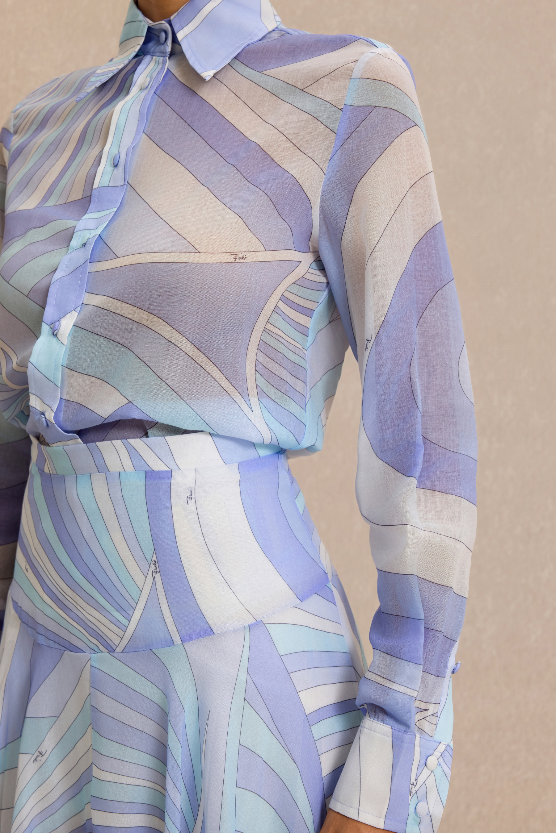 Geometric Patterns Flapped Top & Maxi Skrit Set