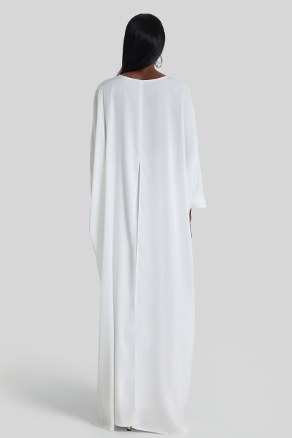 Satin Batwing Sleeve Top & High Waist Maxi Skirt Set